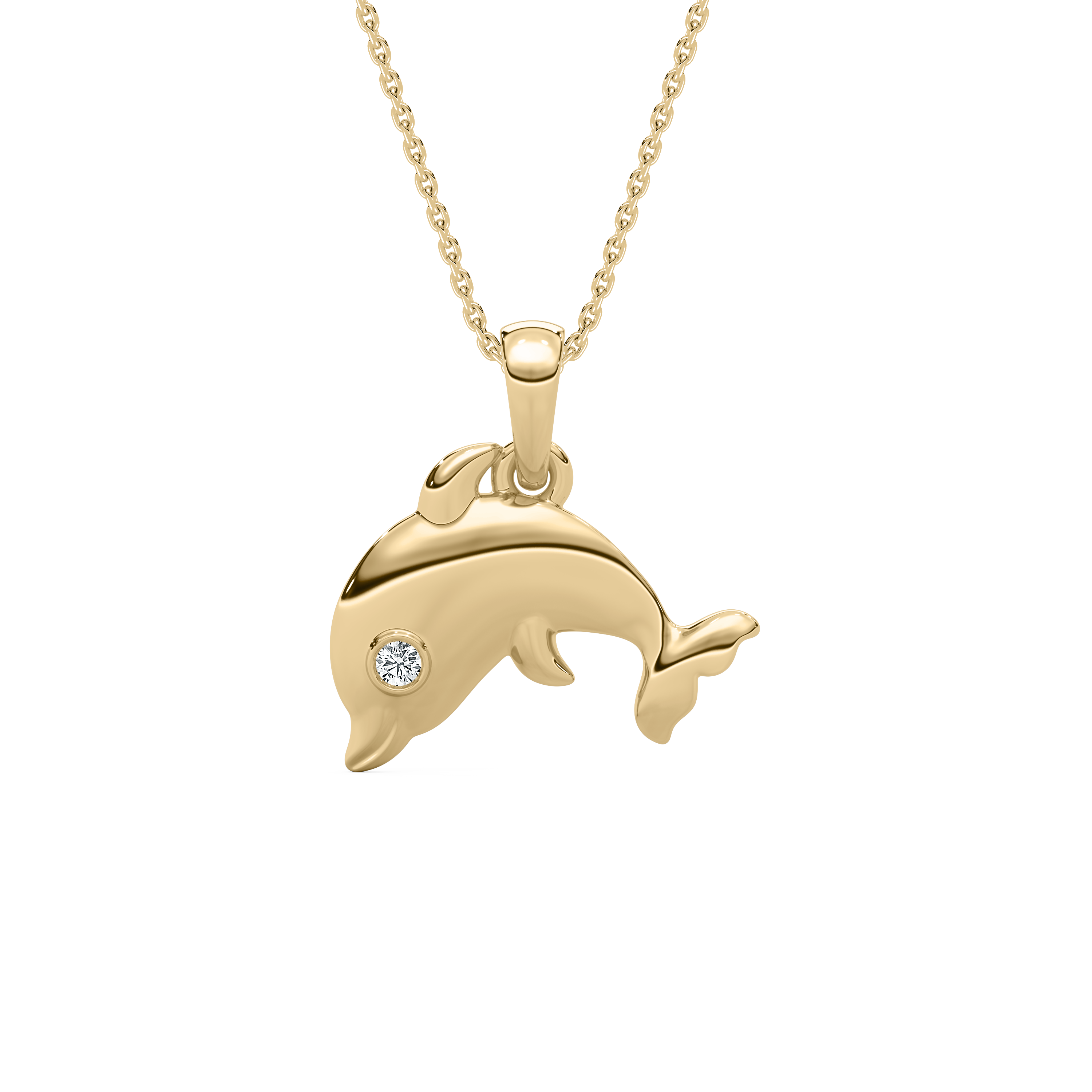 Jumping Dolphin Diamond Kids Pendant