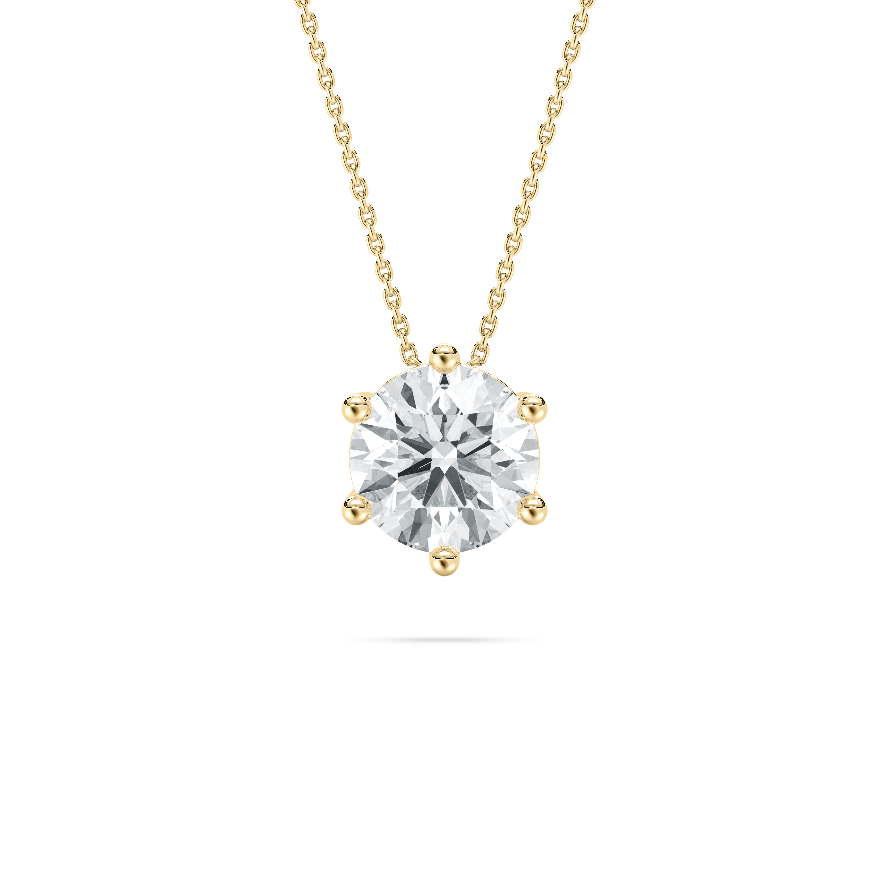 1 Carat Round Diamond Six Prong Evangeline Solitaire Pendant