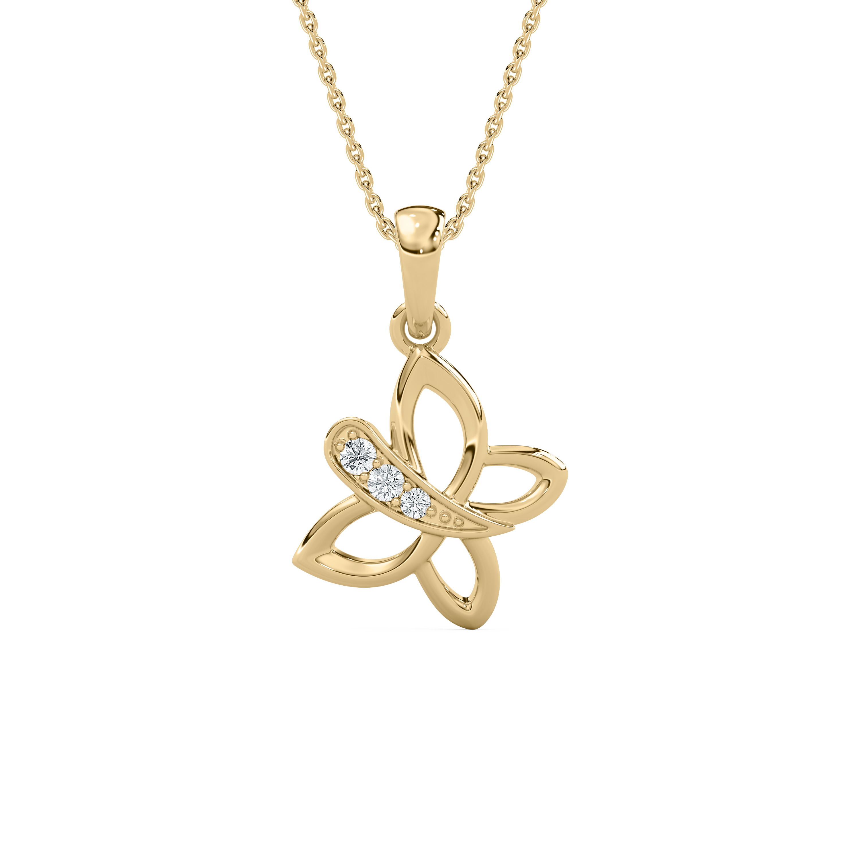 Happy Butterfly Kids Diamond Pendant
