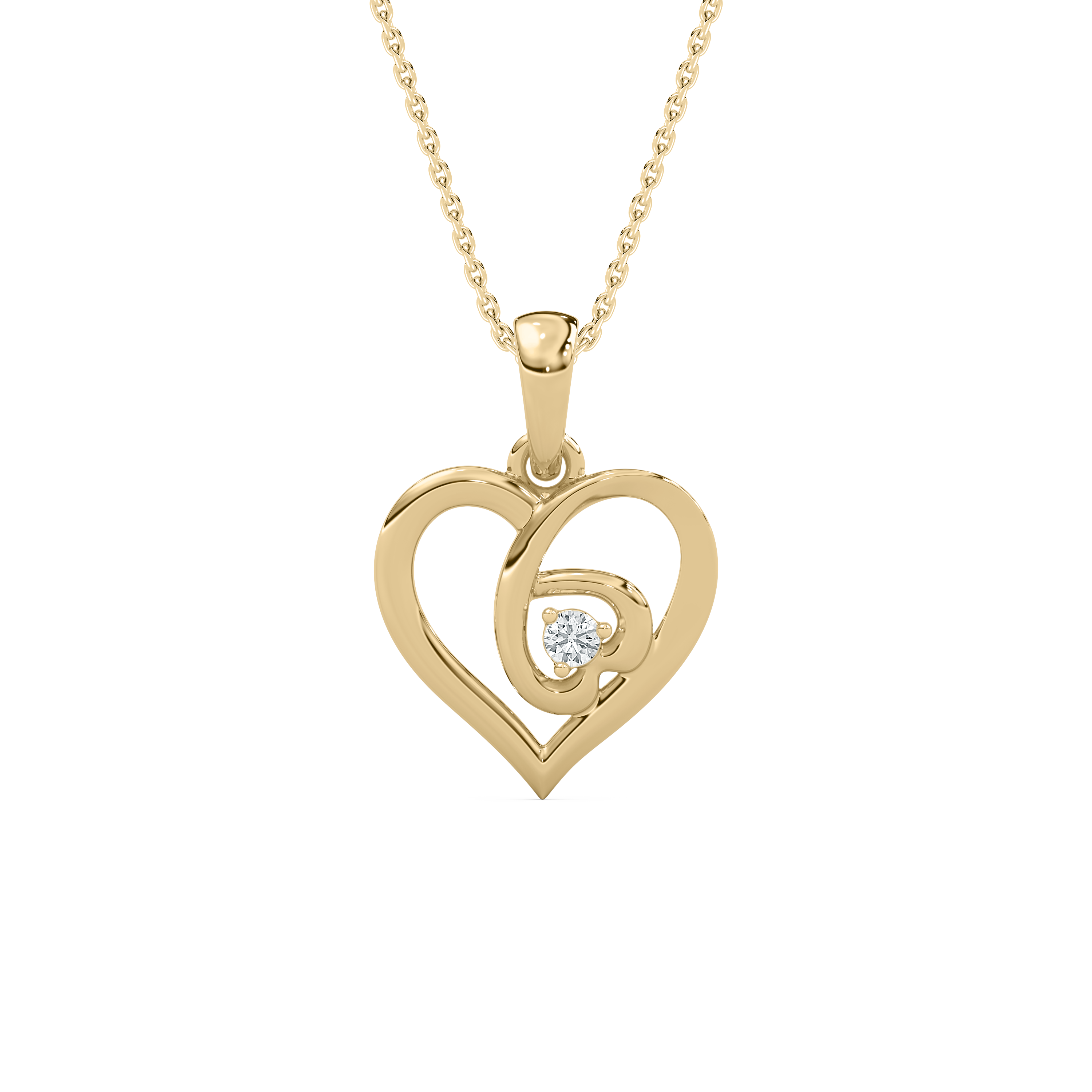 Round Diamond Soulful Heart Kids Pendant