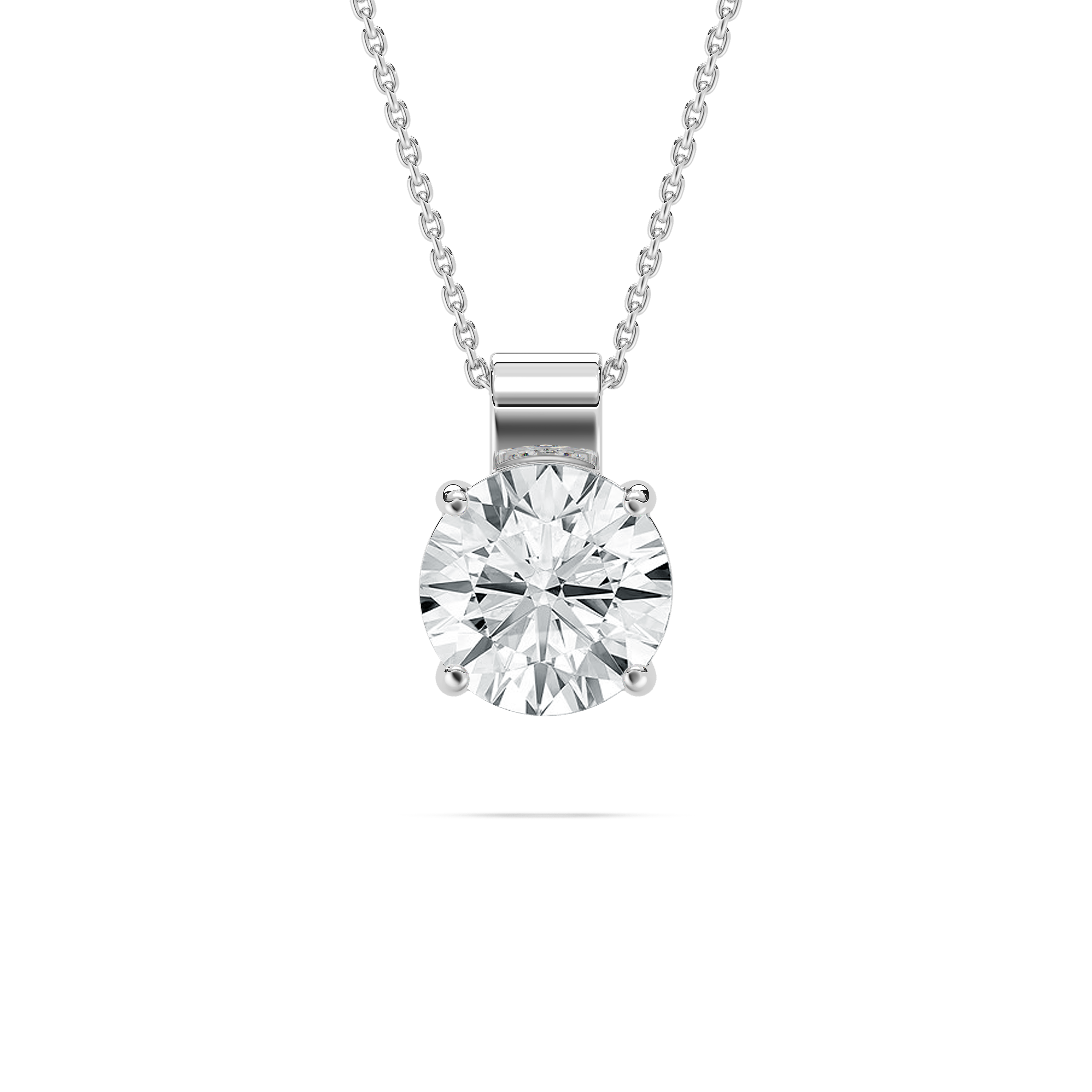 3 Carat Round Diamond Reya Solitaire Pendant