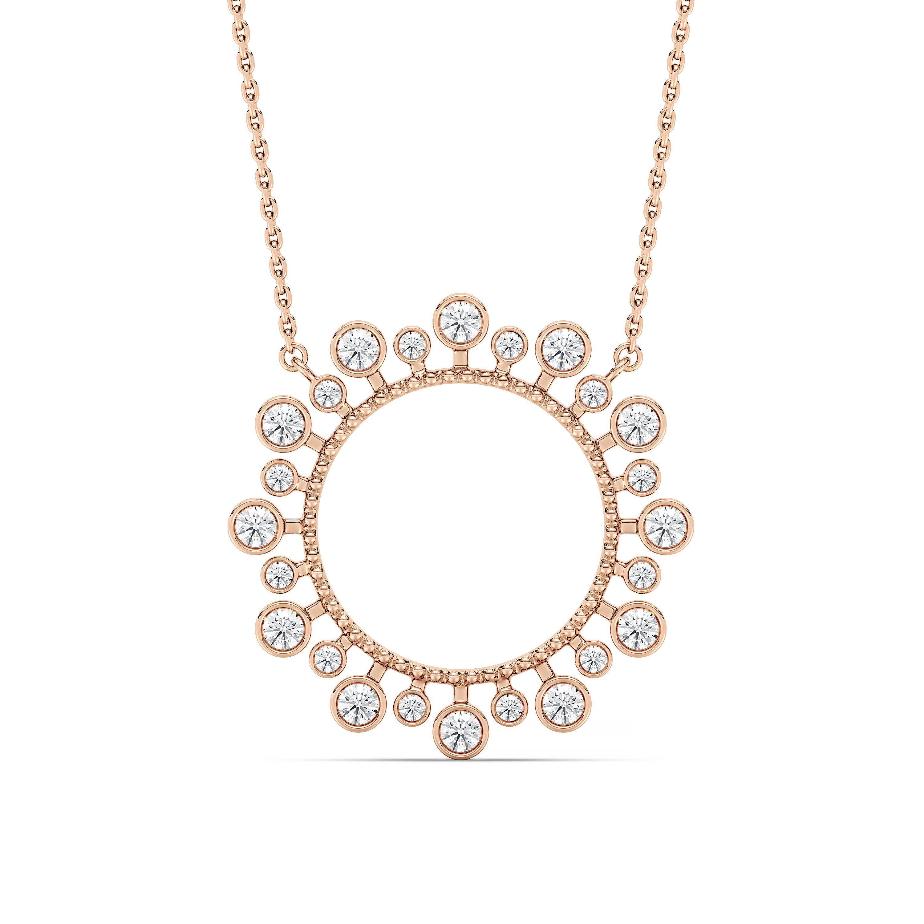 Round Diamond Burlington  Circle Pendant