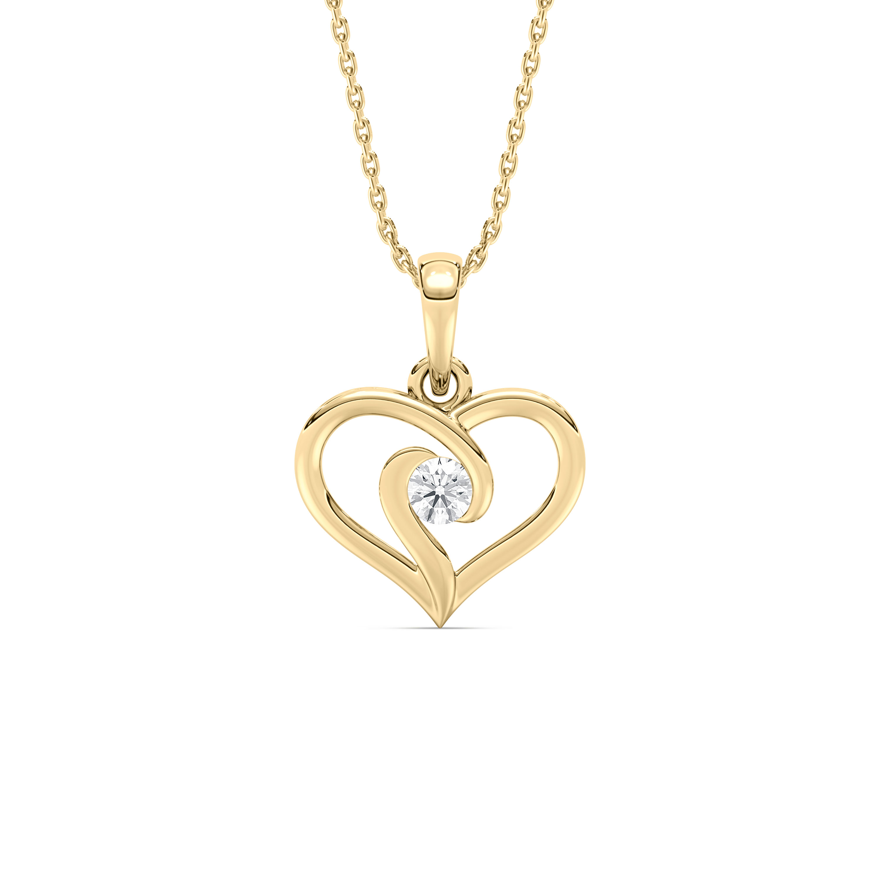 Round Diamond Amadio Heart Kids Fashion Pendant