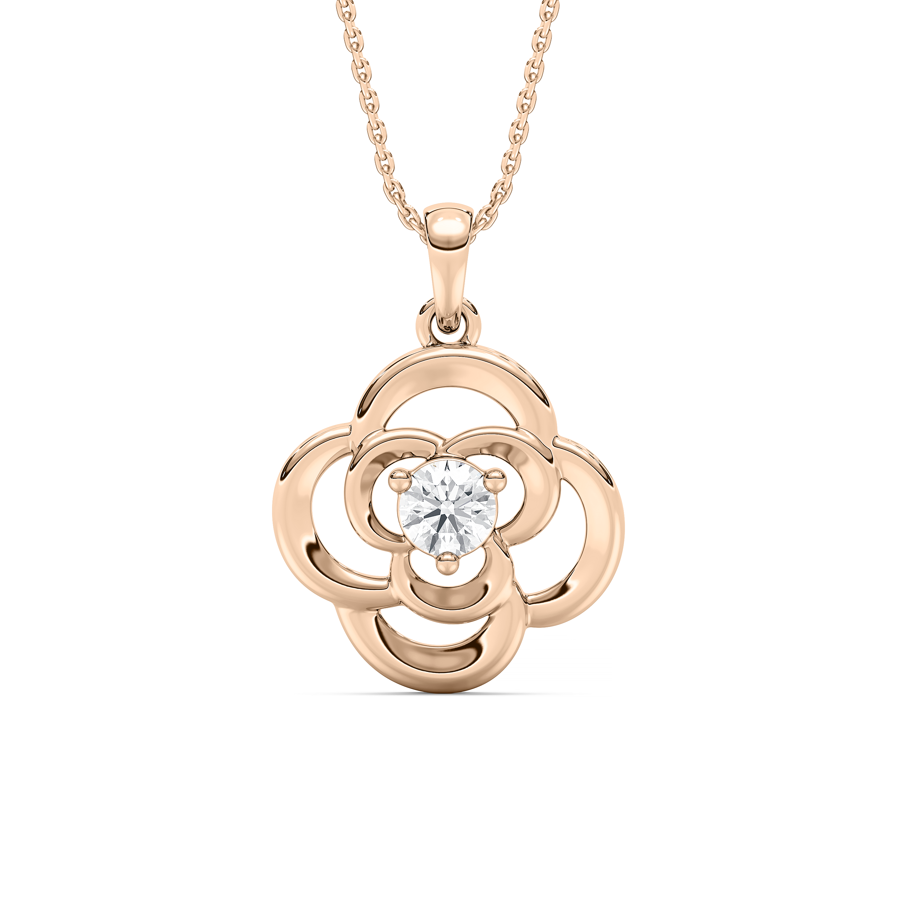 Round Diamond Ostara Flower Fashion Pendant