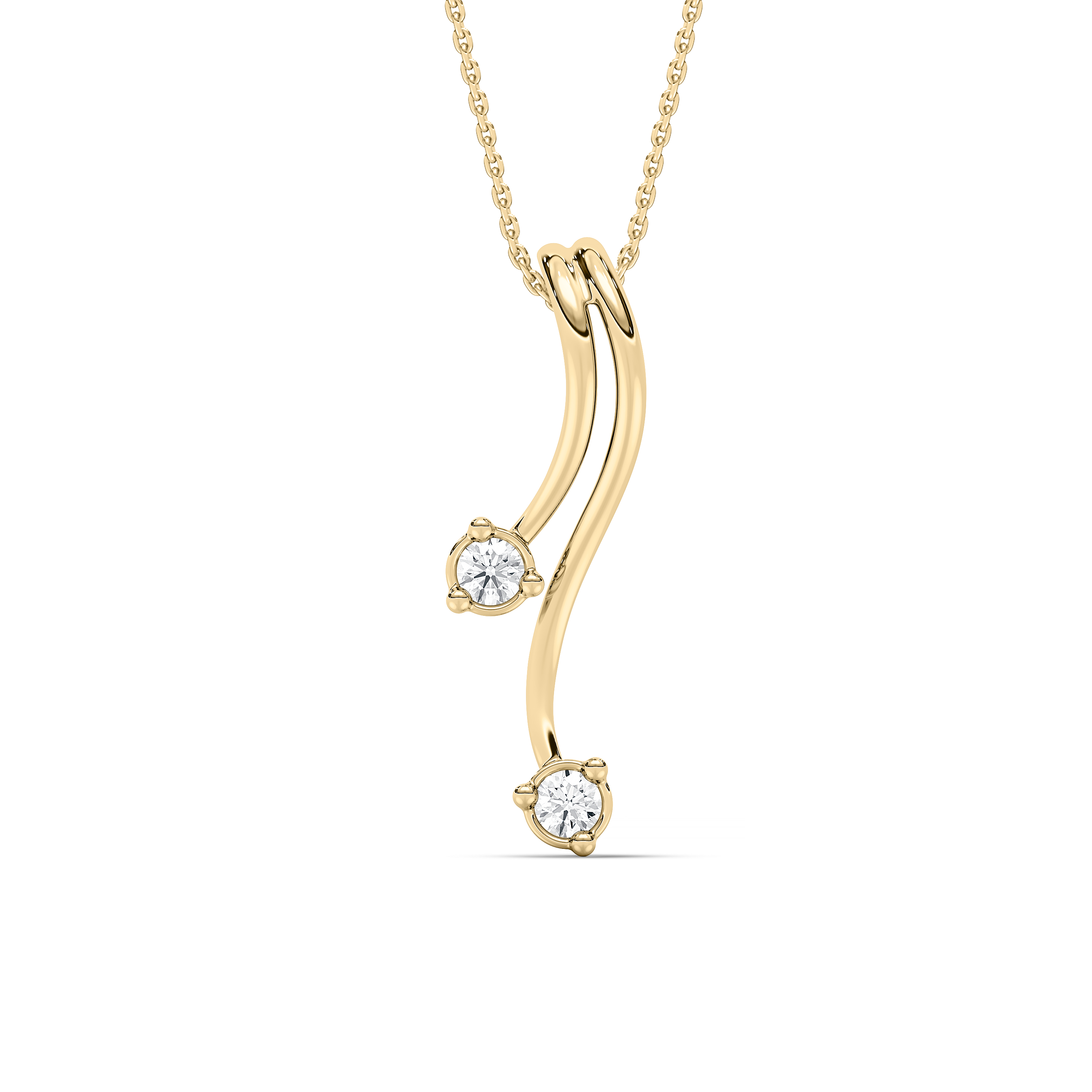 Round Diamond Amina  Two Stone Kids Fashion Pendant
