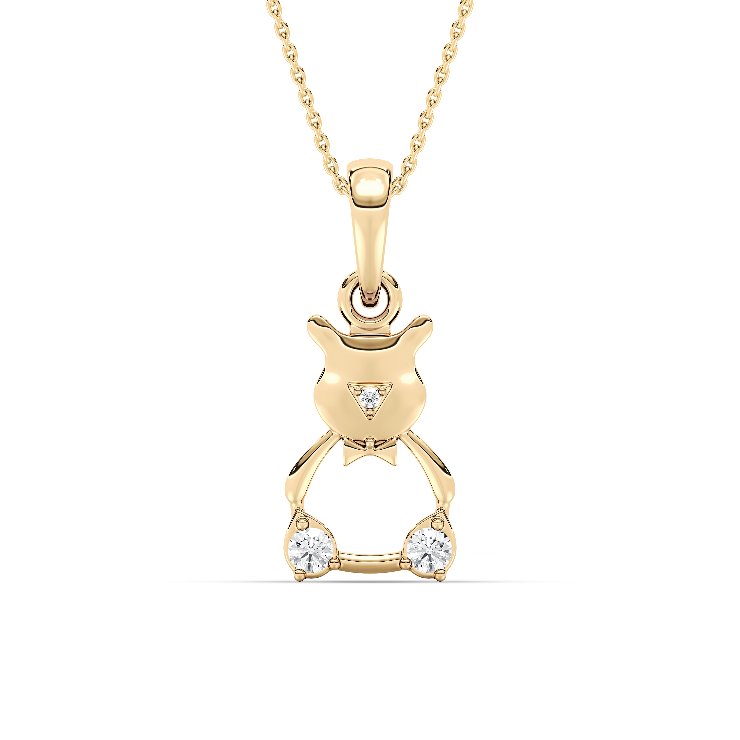 Round Diamond TeddyBear Kids Fashion Pendant