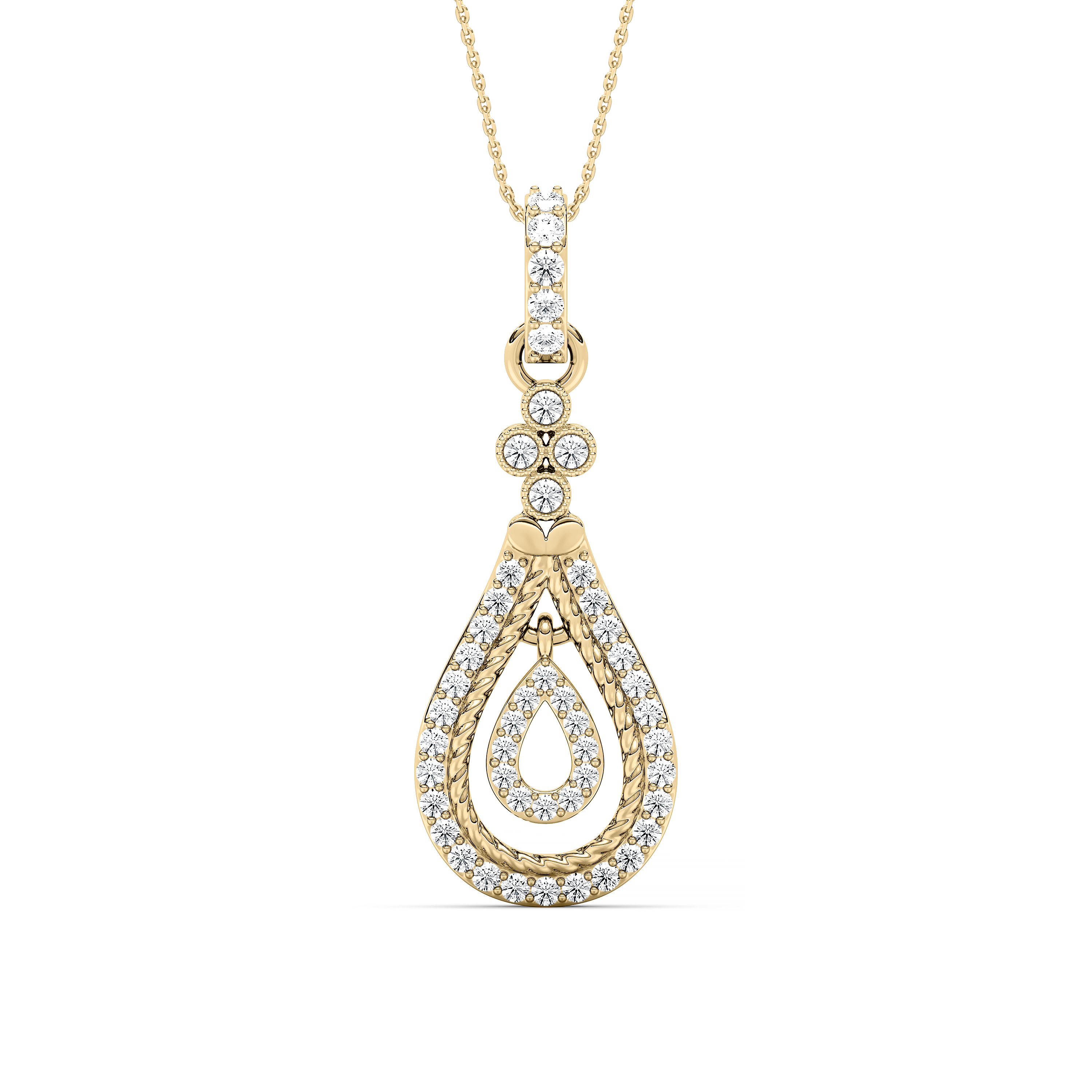 Round Diamond Ulani Drop Fashion Pendant