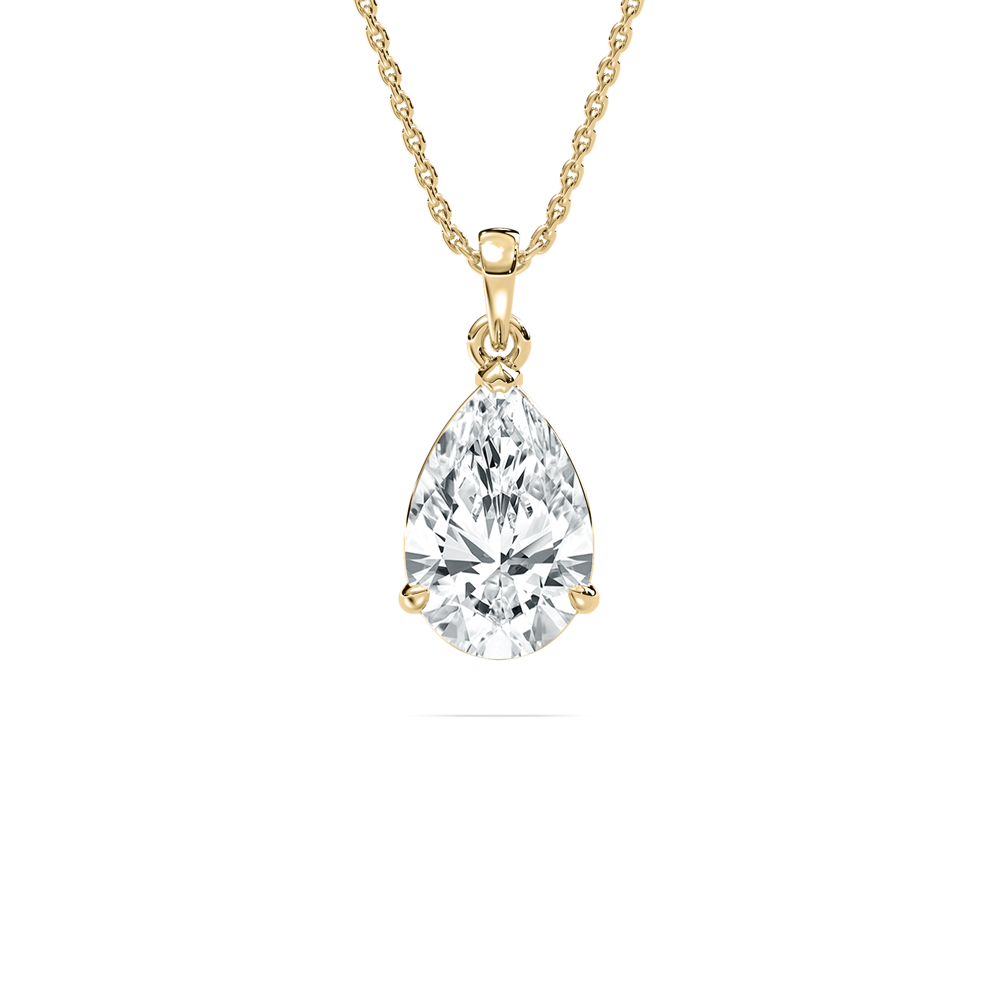 3 Carat Pear Diamond Ribbona Solitaire Pendant