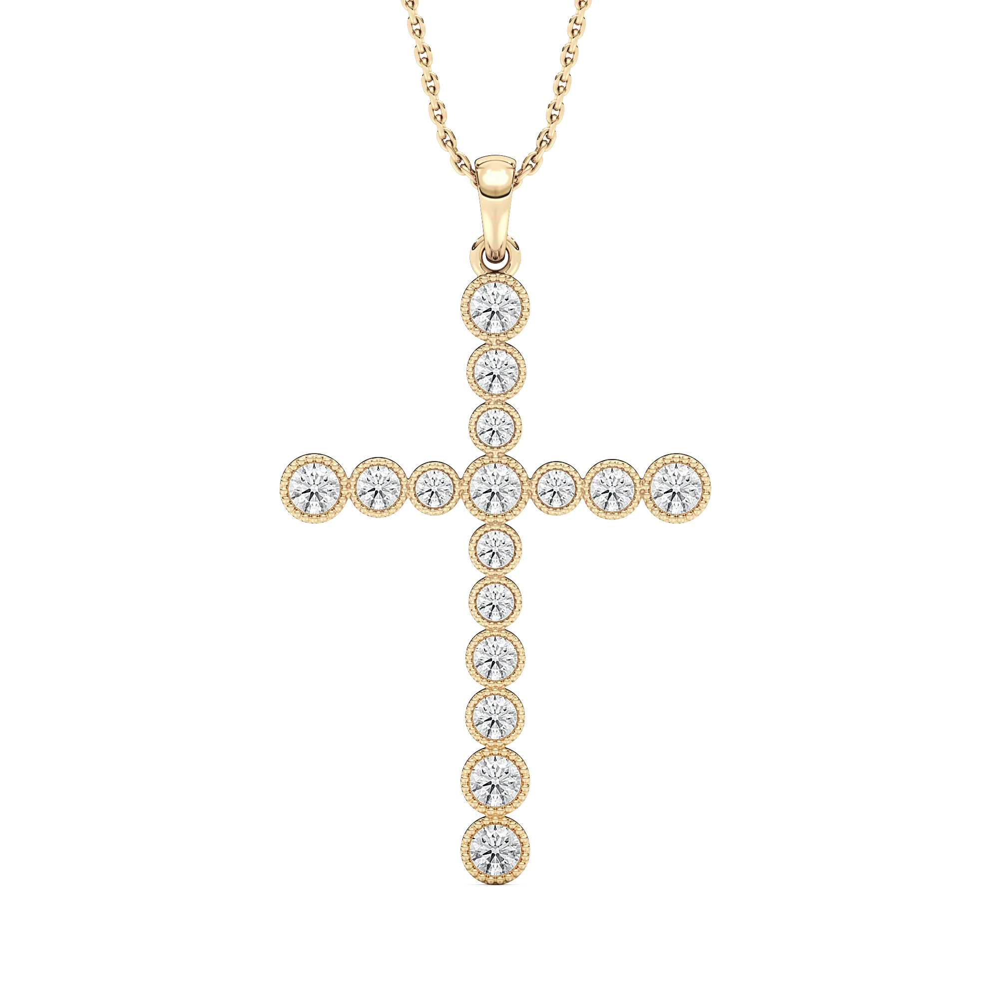 Round Diamond Robin Cross Pendant