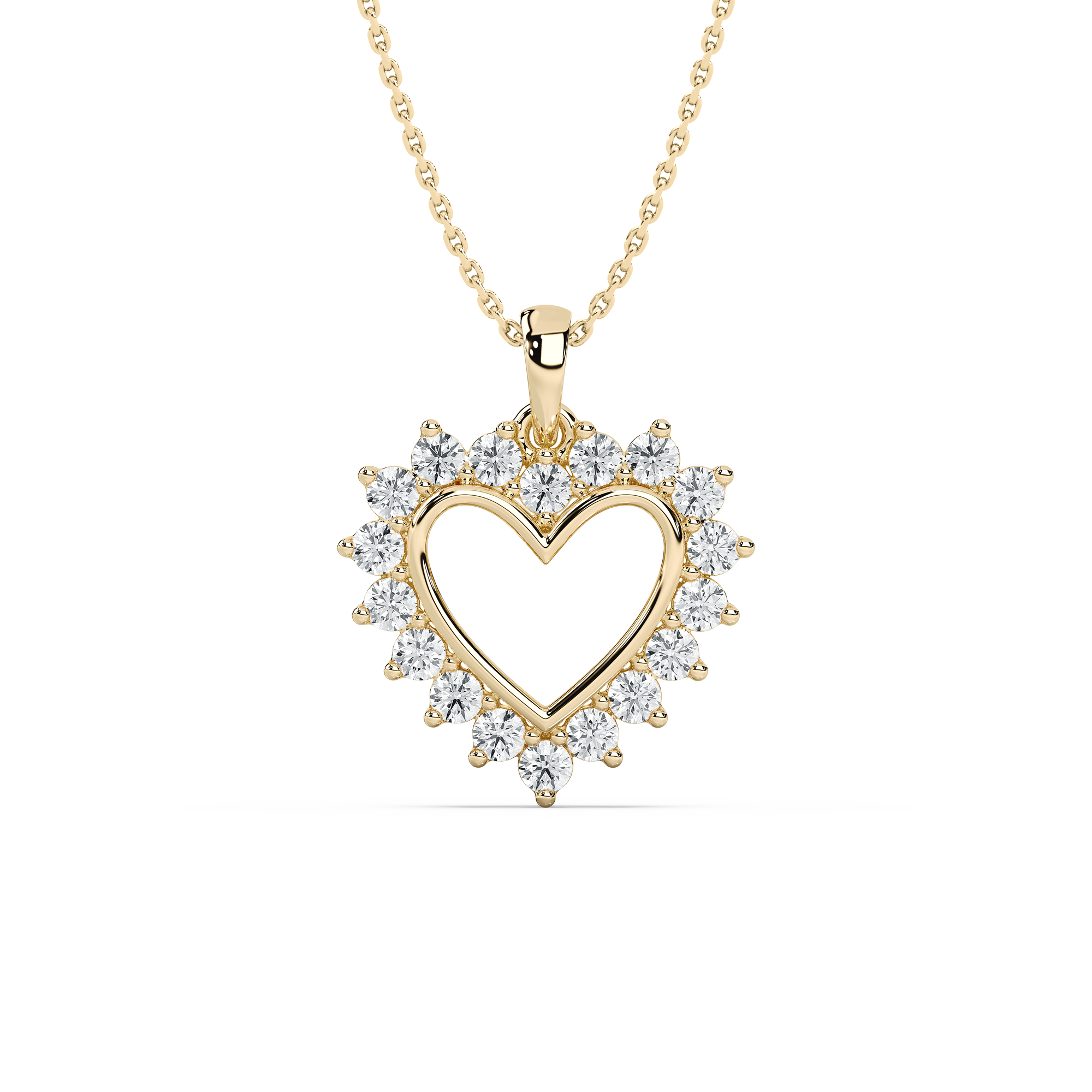 Round Diamond Adria Floral Heart Fashion Pendant