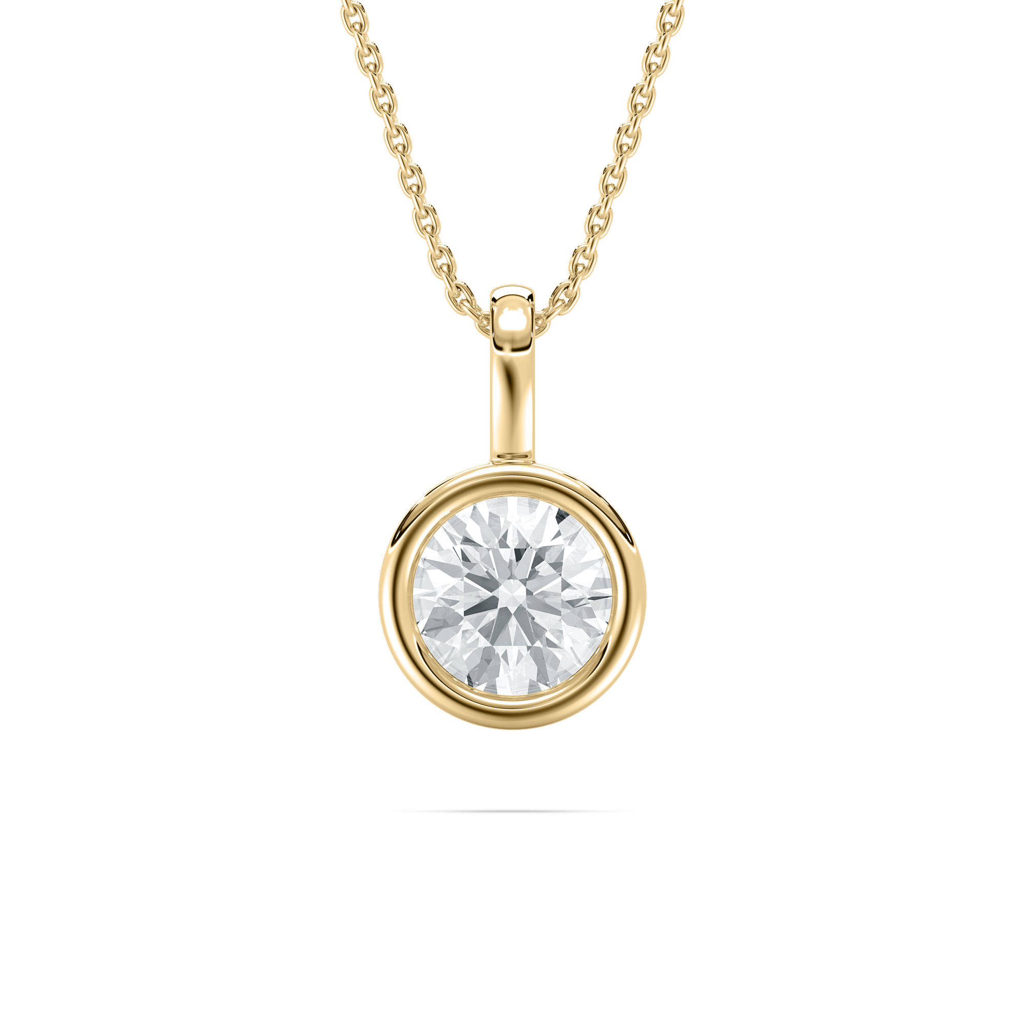1 Carat Round Diamond Bezel Set Solitaire Pendant