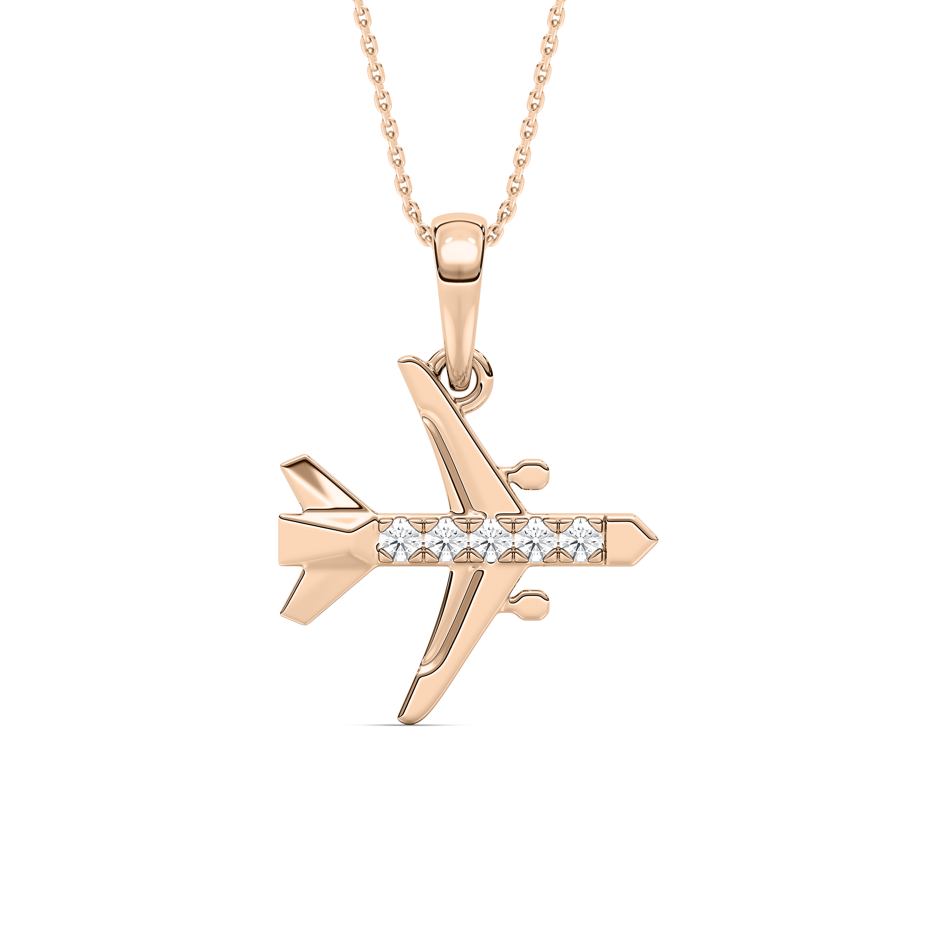 Round Diamond Little Plane Kids Fashion Pendant