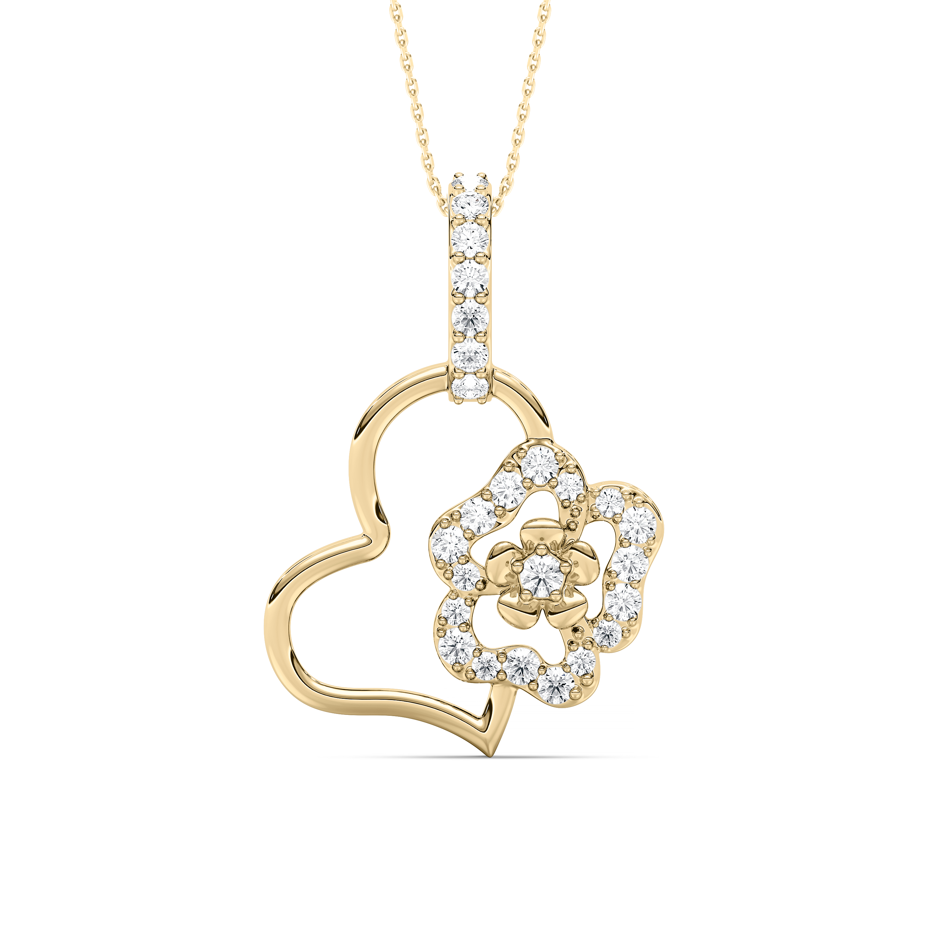 Round Diamond Forever Love Heart Fashion Pendant