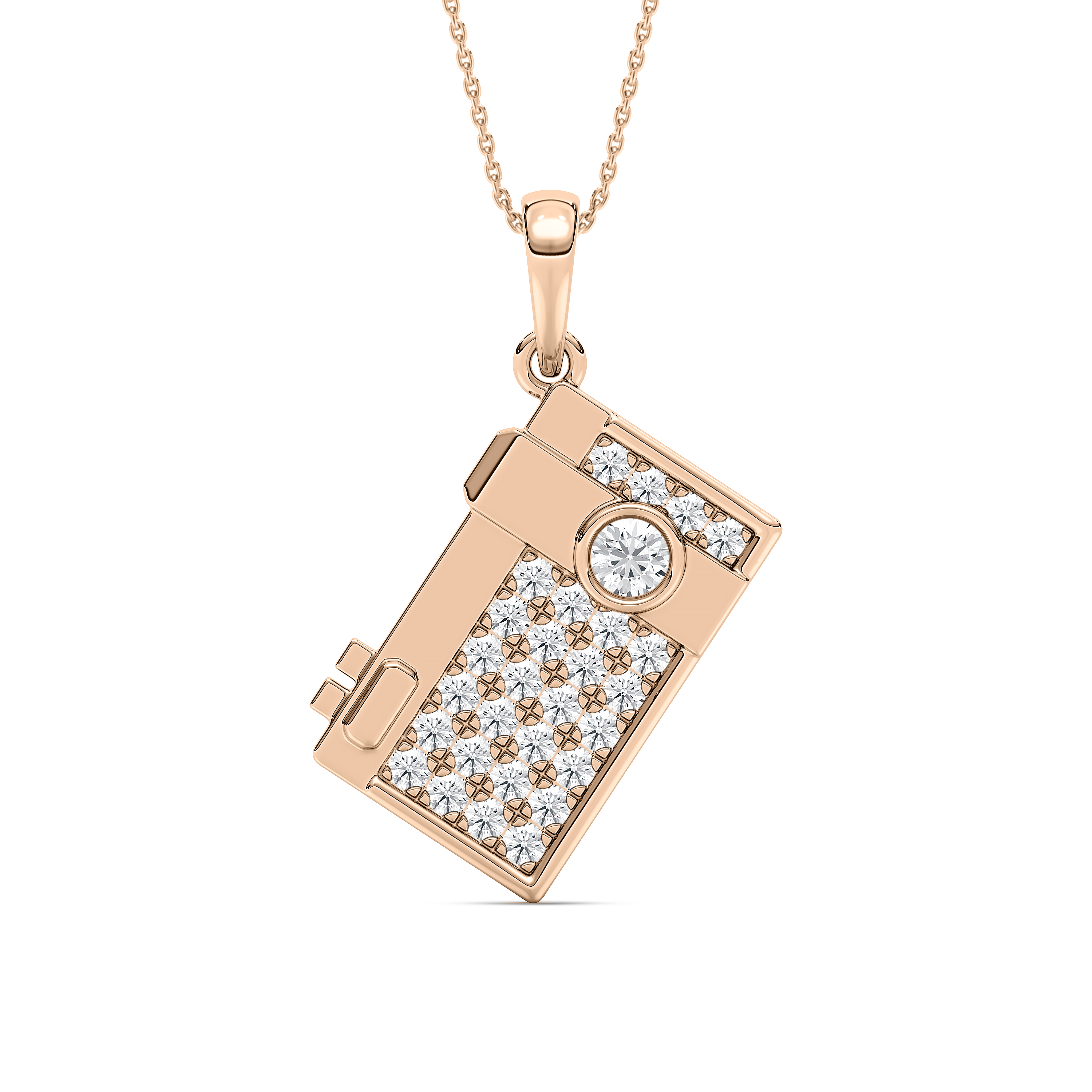 Round Diamond Vintage Radio Kids Fashion Pendant