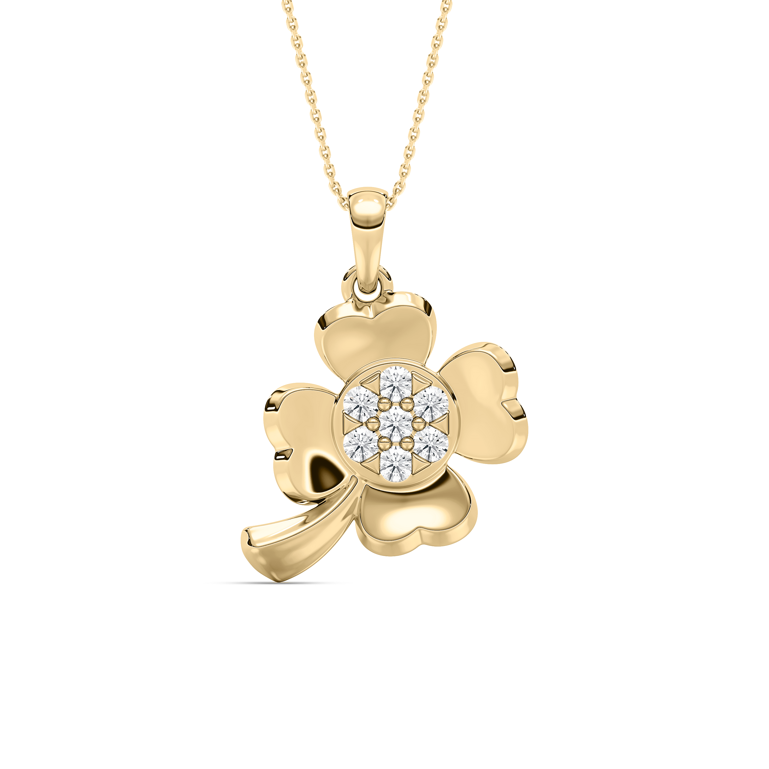 Round Diamond Little Flower Kids Fashion Pendant