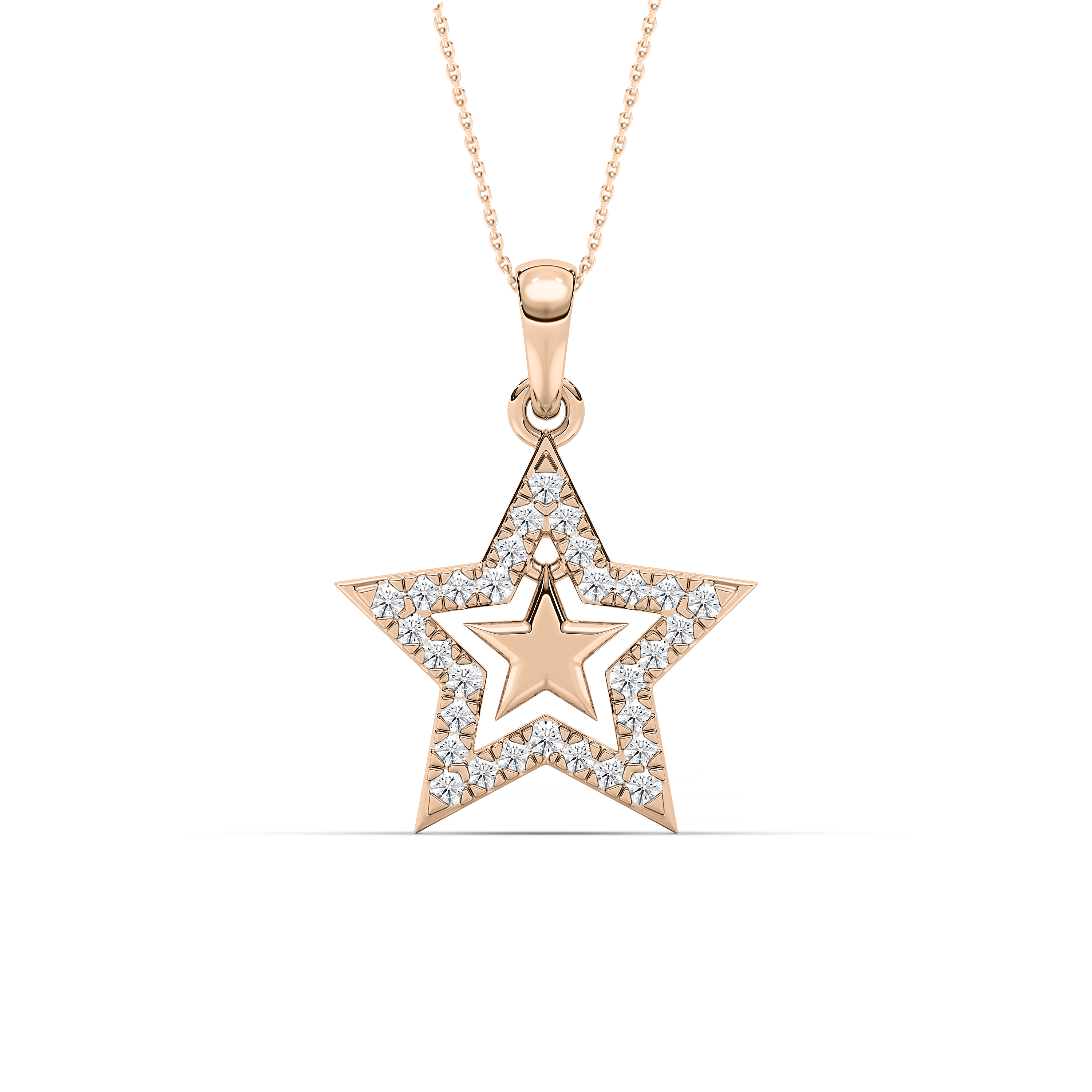 Round Diamond Shinning Star Kids Fashion Pendant