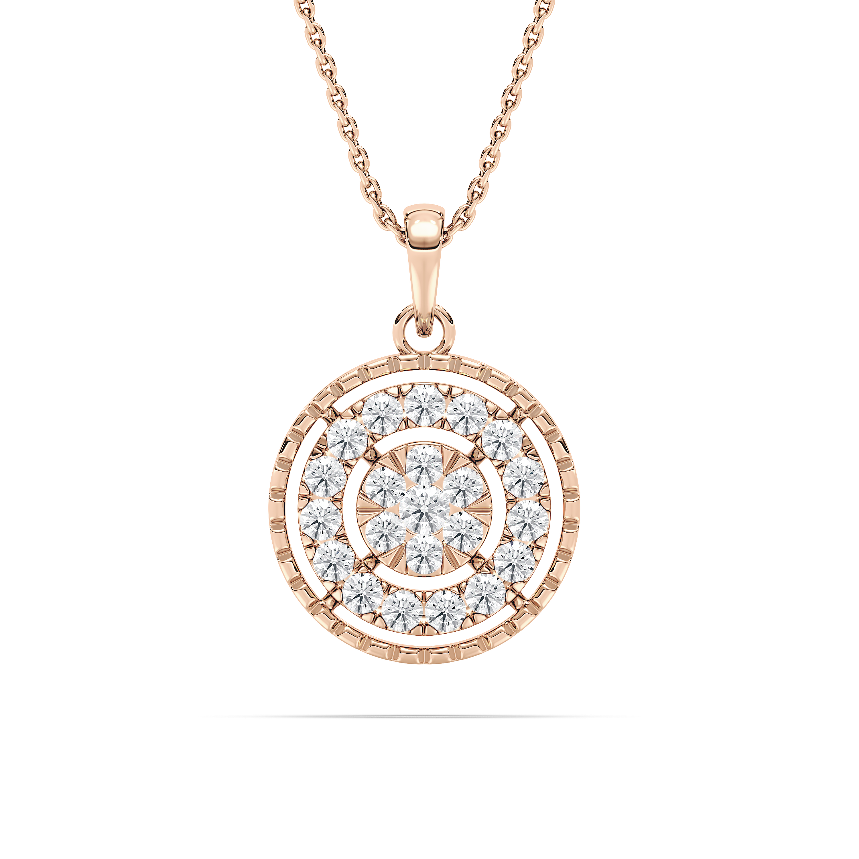 Round Diamond Lxora Cluster Fashion Pendant