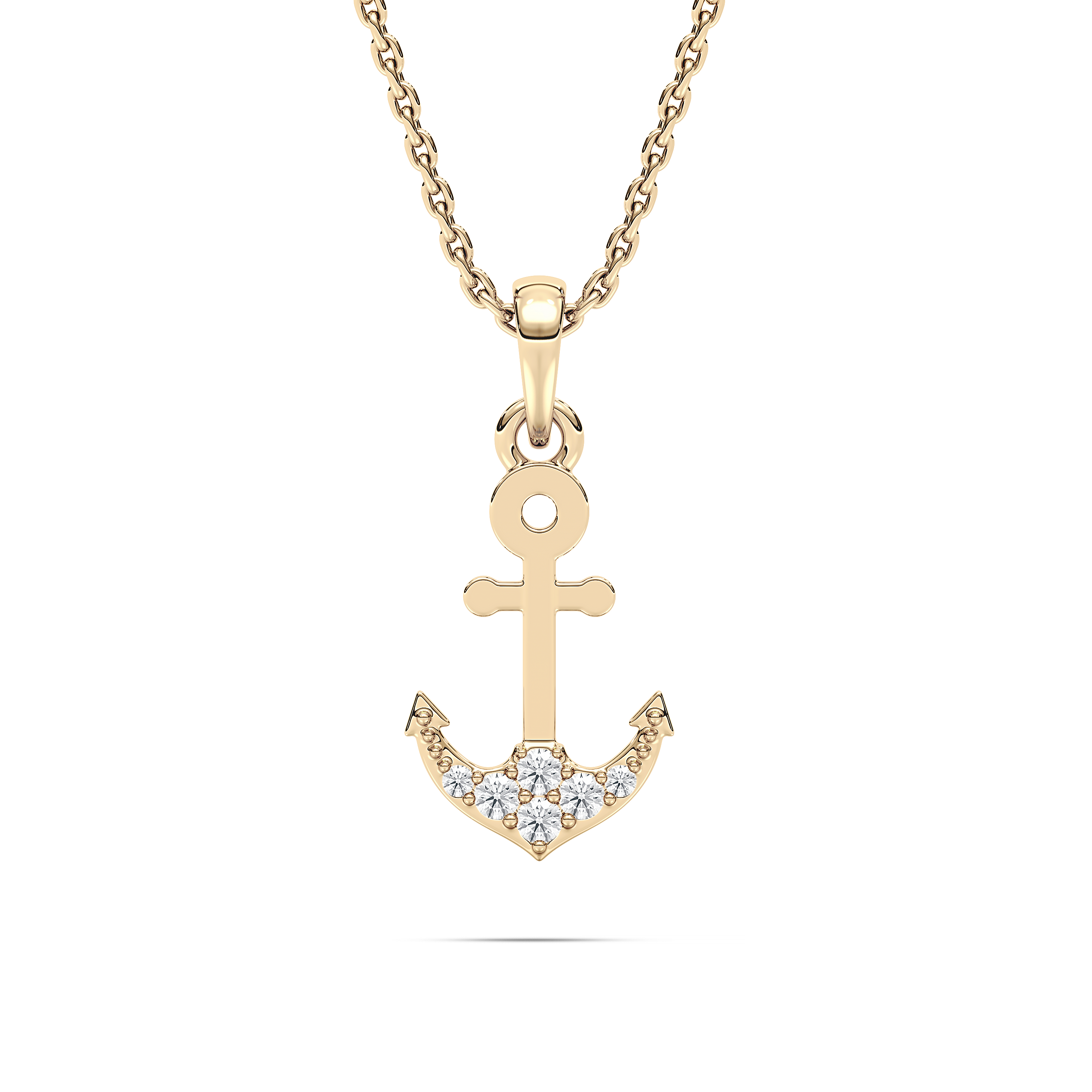 Round Diamond Diven Anchor Fashion Pendant