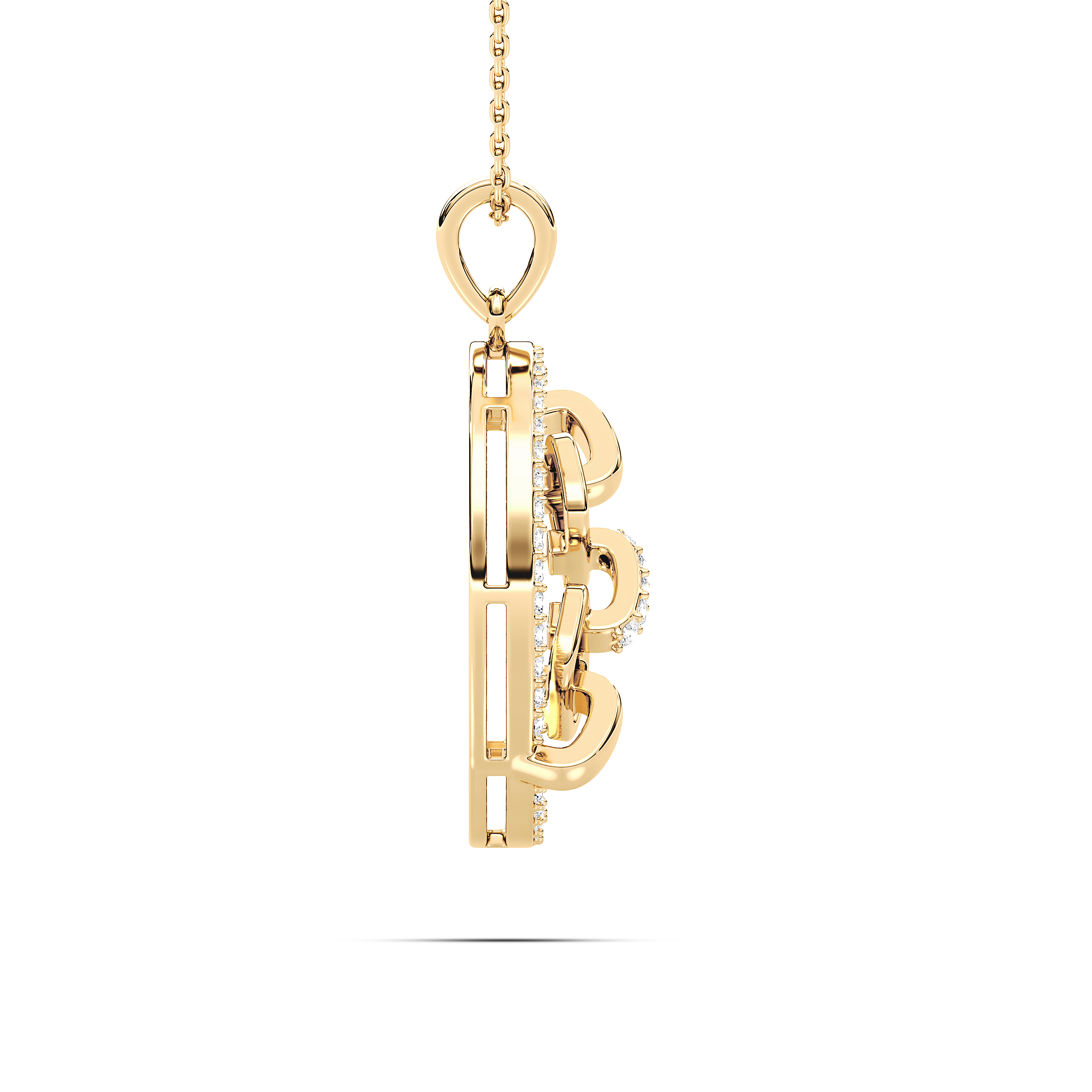 Round Diamond Chain With Circle Fashion Pendant