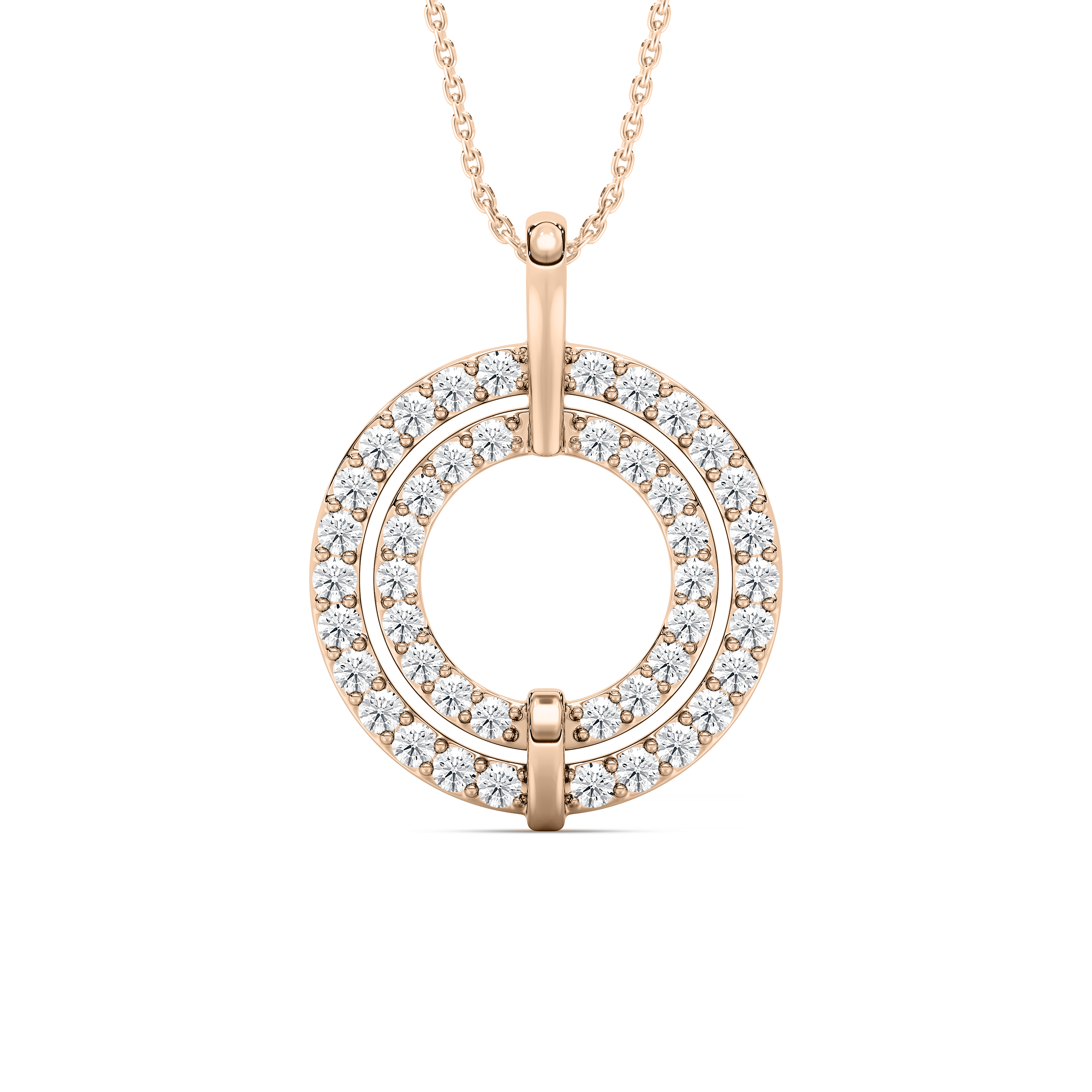 Round Diamond Yana Double Circle Fashion Pendant