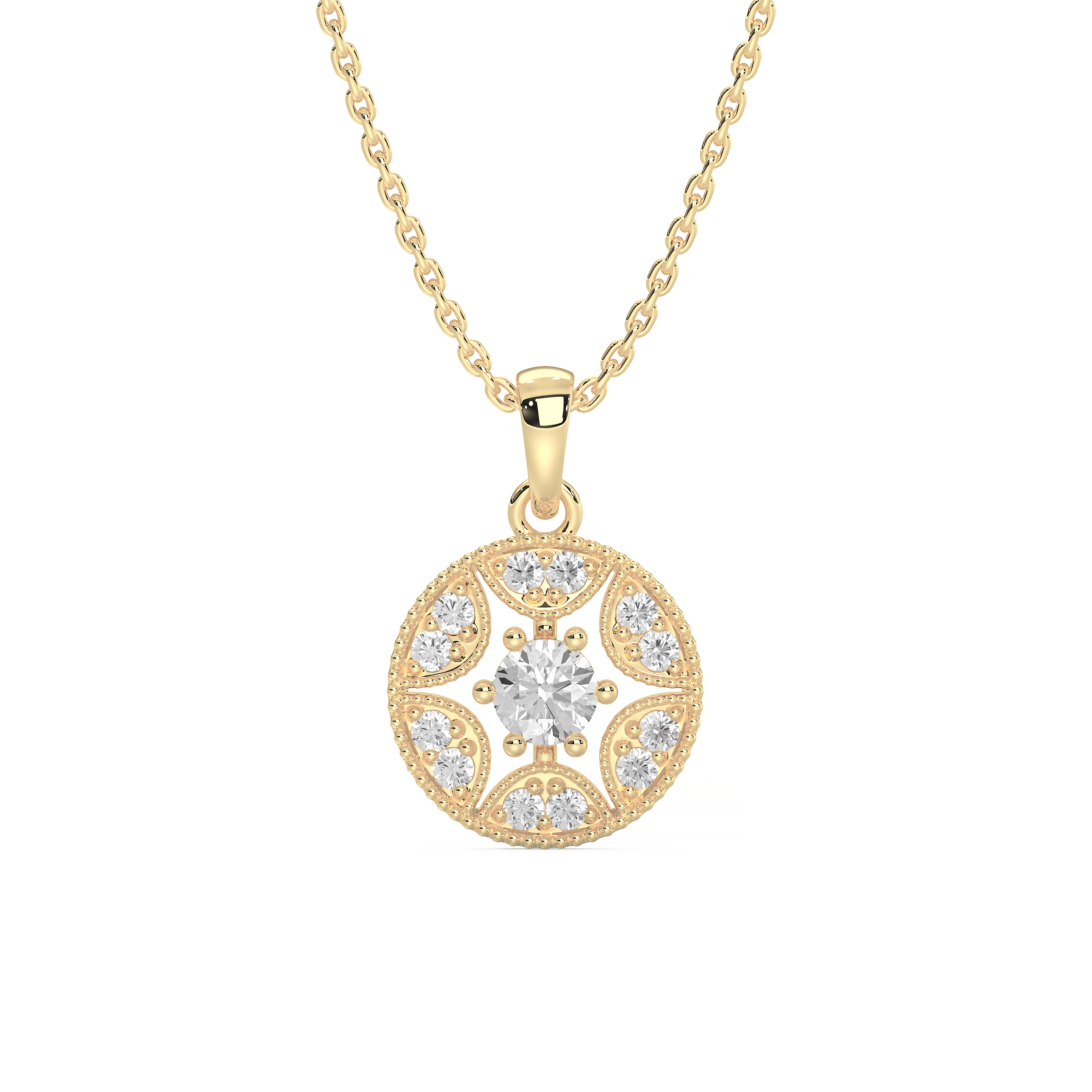 Round Diamond Brilliance Of Circle Fashion Pendant