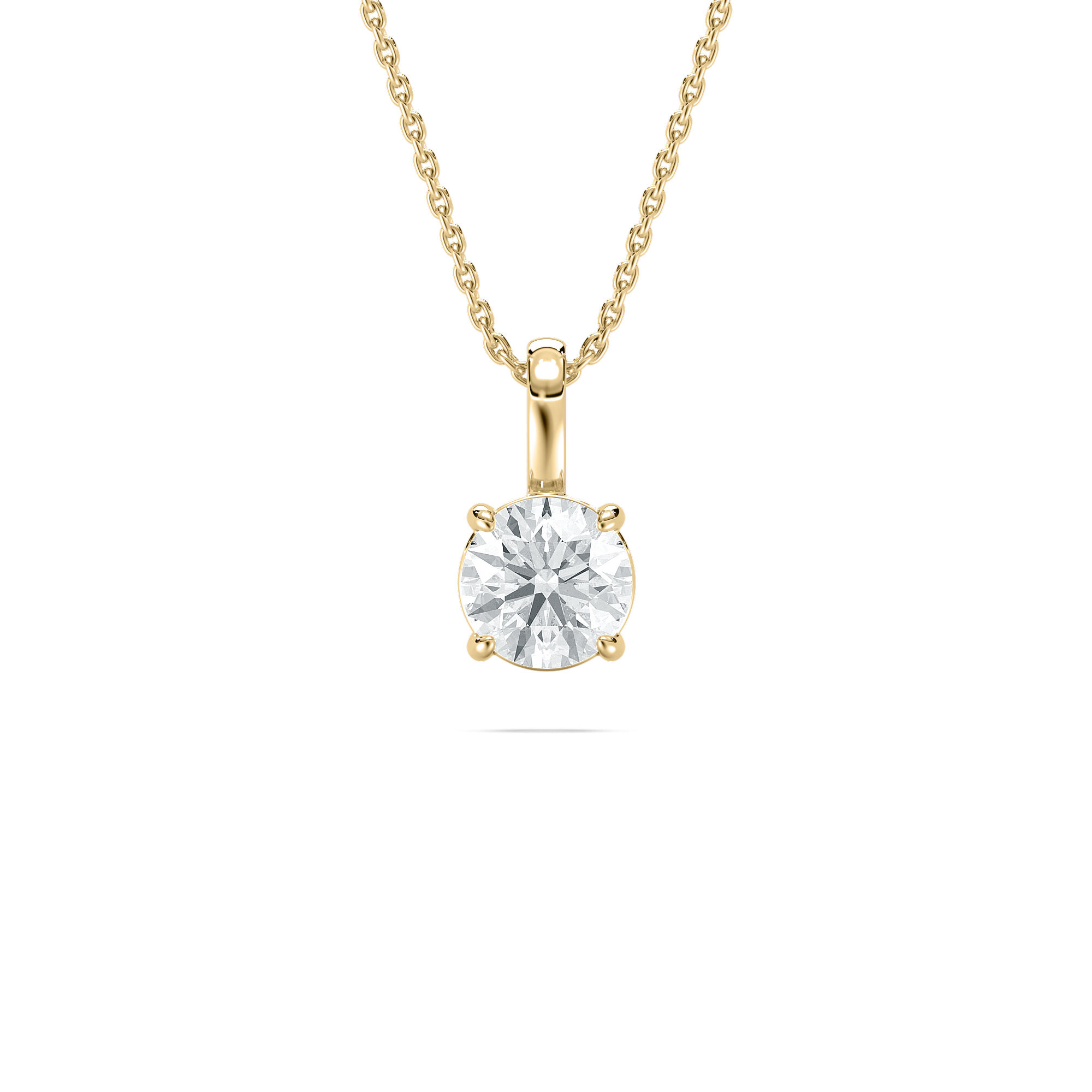 1 Carat Round Lovely four Prong  Solitaire Pendent 