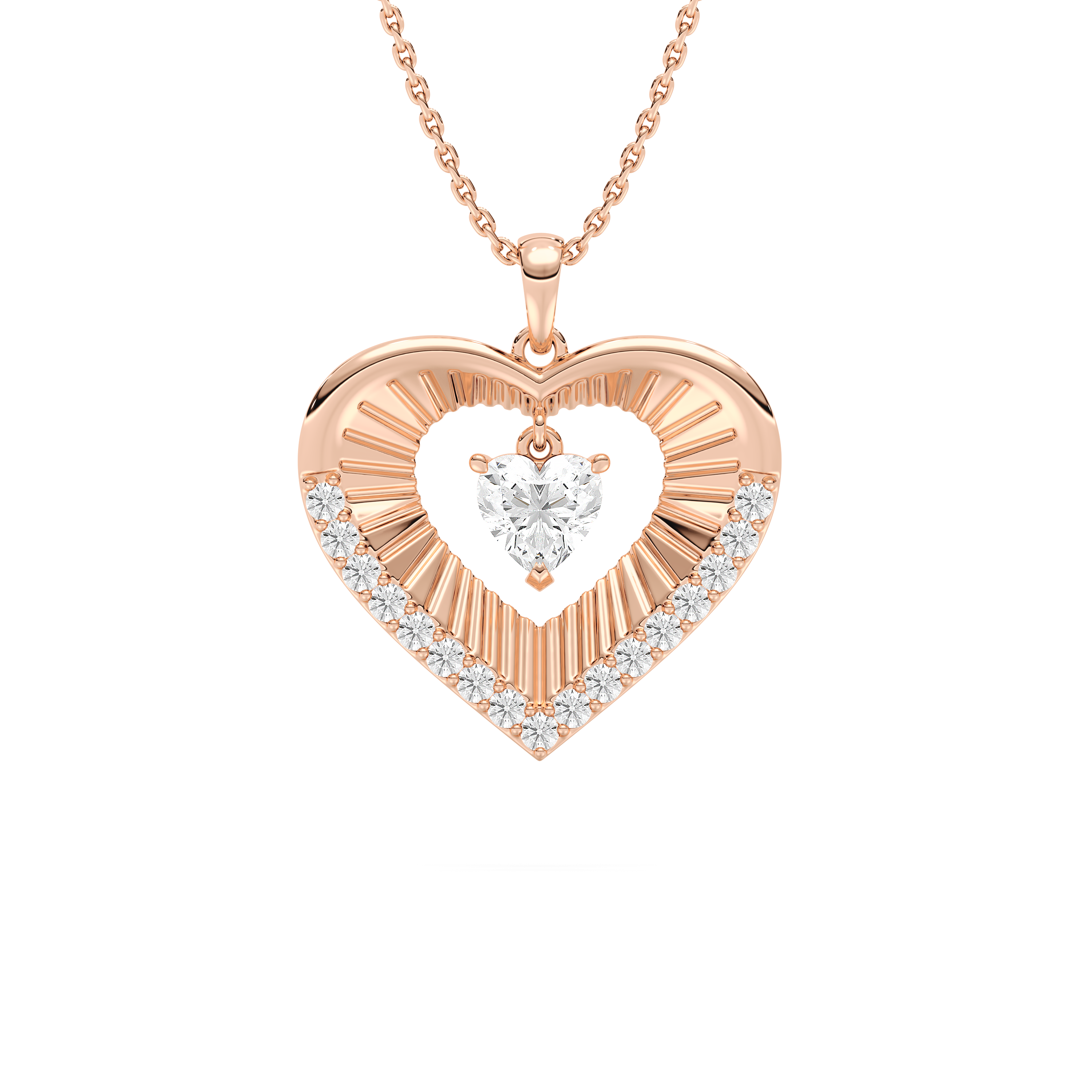 Round Diamond Nucleus Heart Fashion Pendant