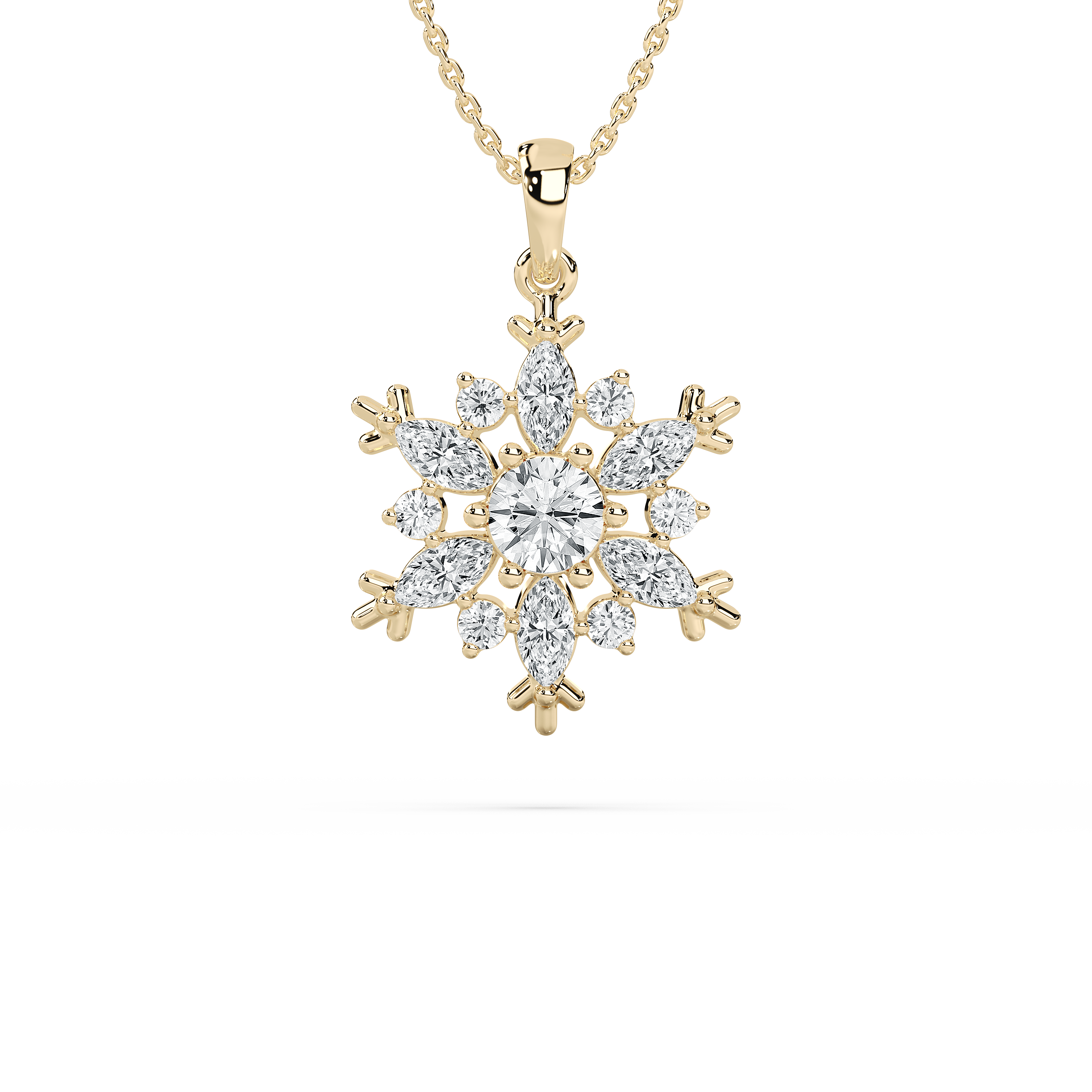 Round Diamond Snowflake Fashion Pendant