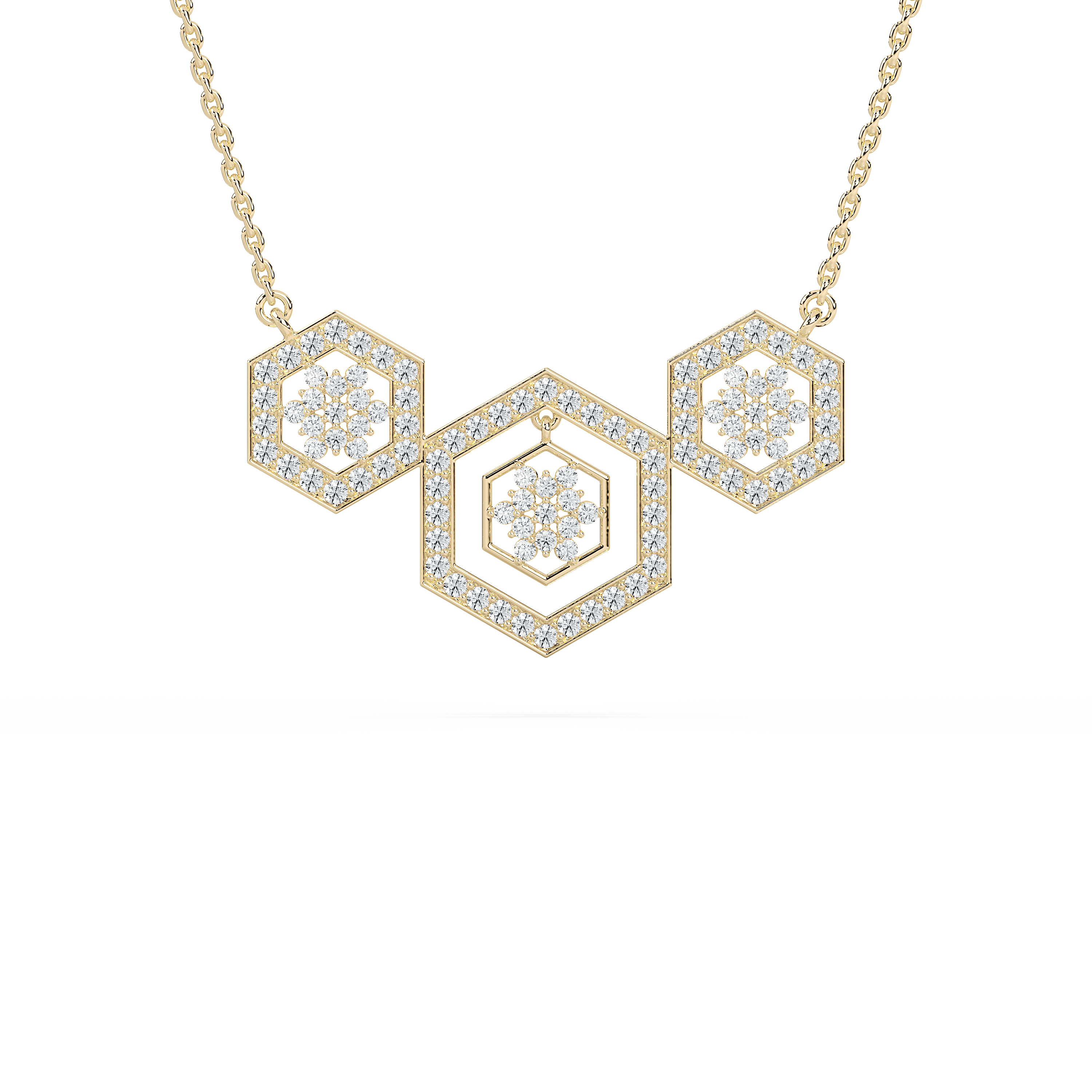 Round Diamond Abbey Hexagon  Fashion Pendant