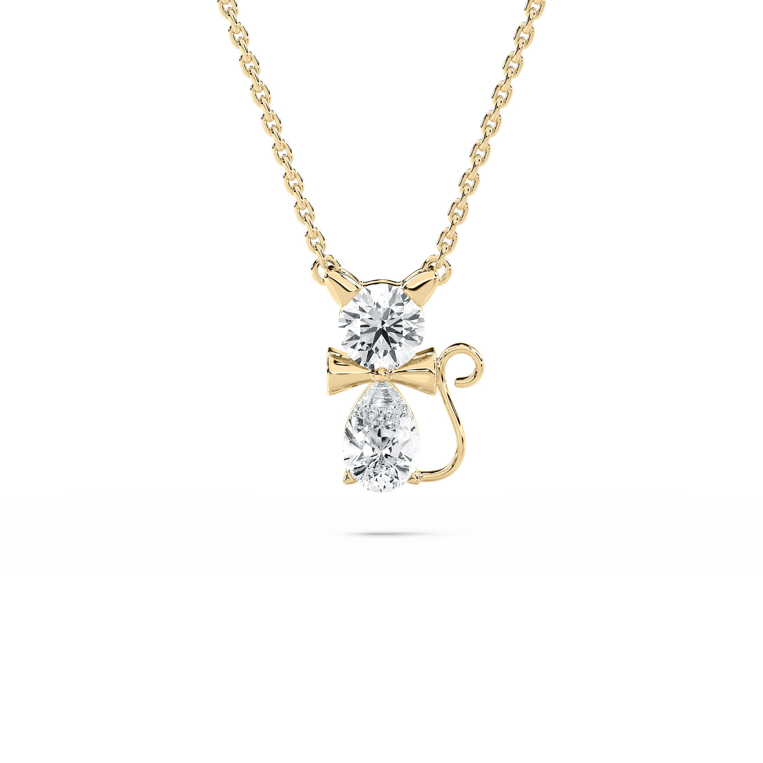 Round Diamond Charming Cat Fashion Pendant
