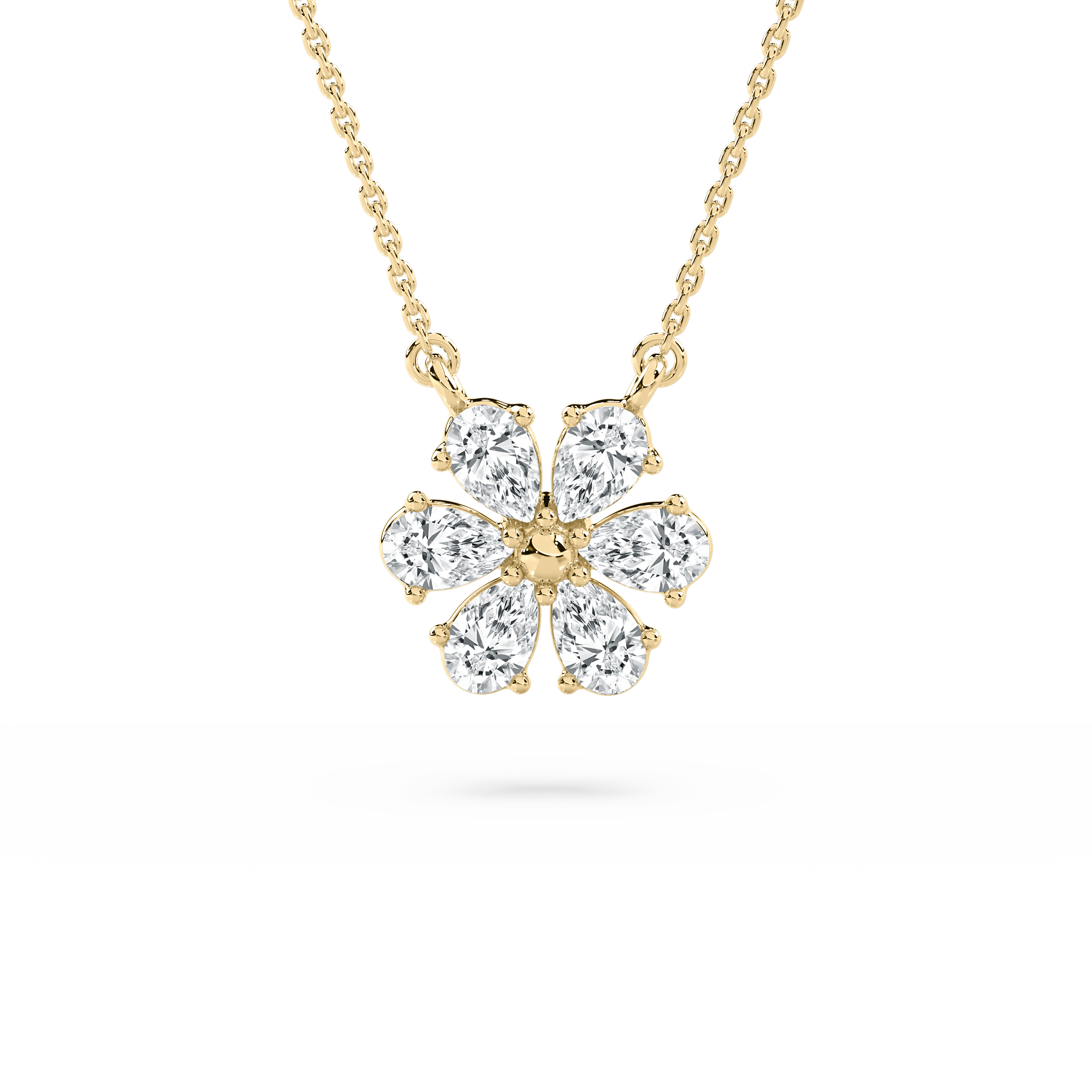 Round Diamond Flower Floral Fashion Pendant