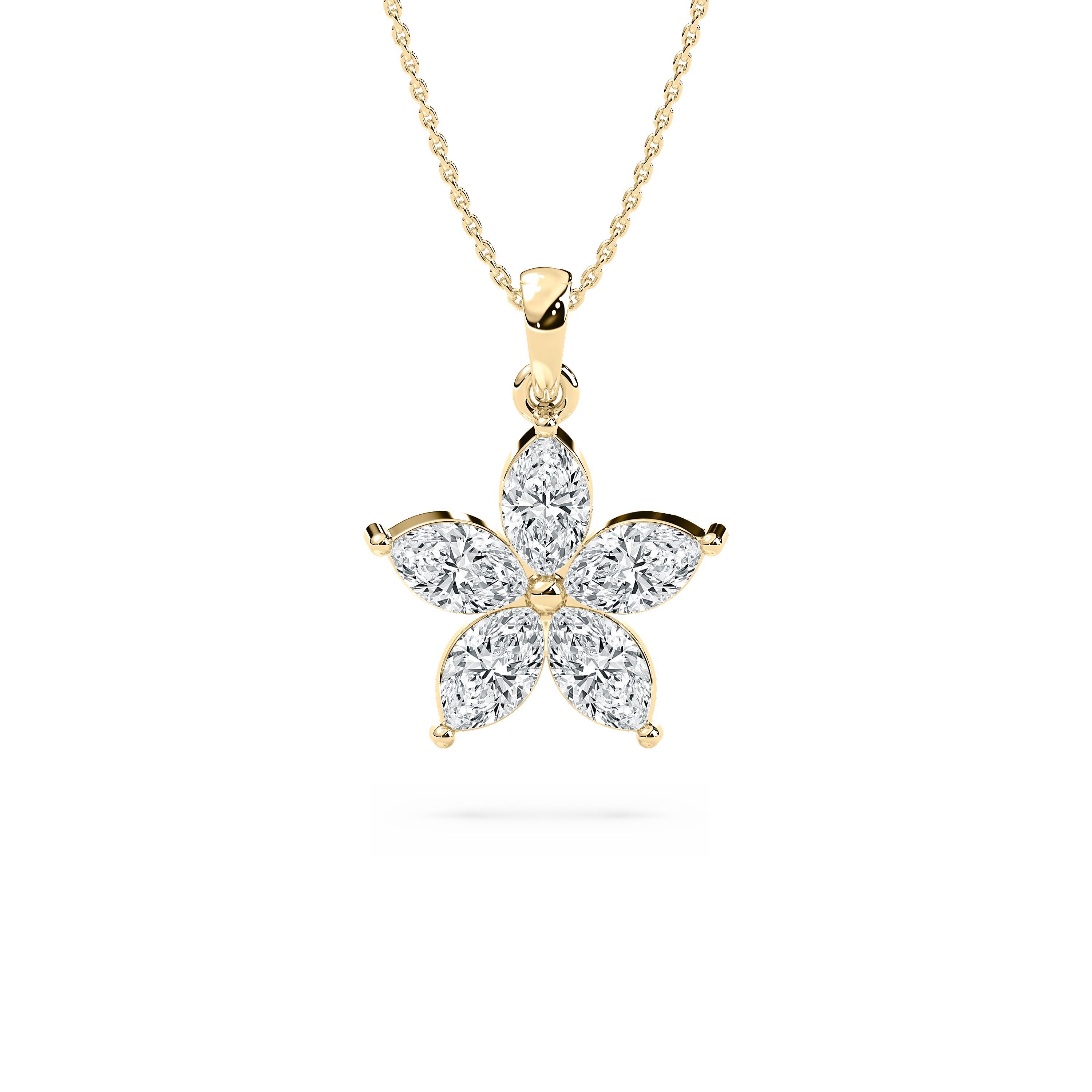 1 Carat Marquise Diamond Enhance Floral Flower Fashion Pendant