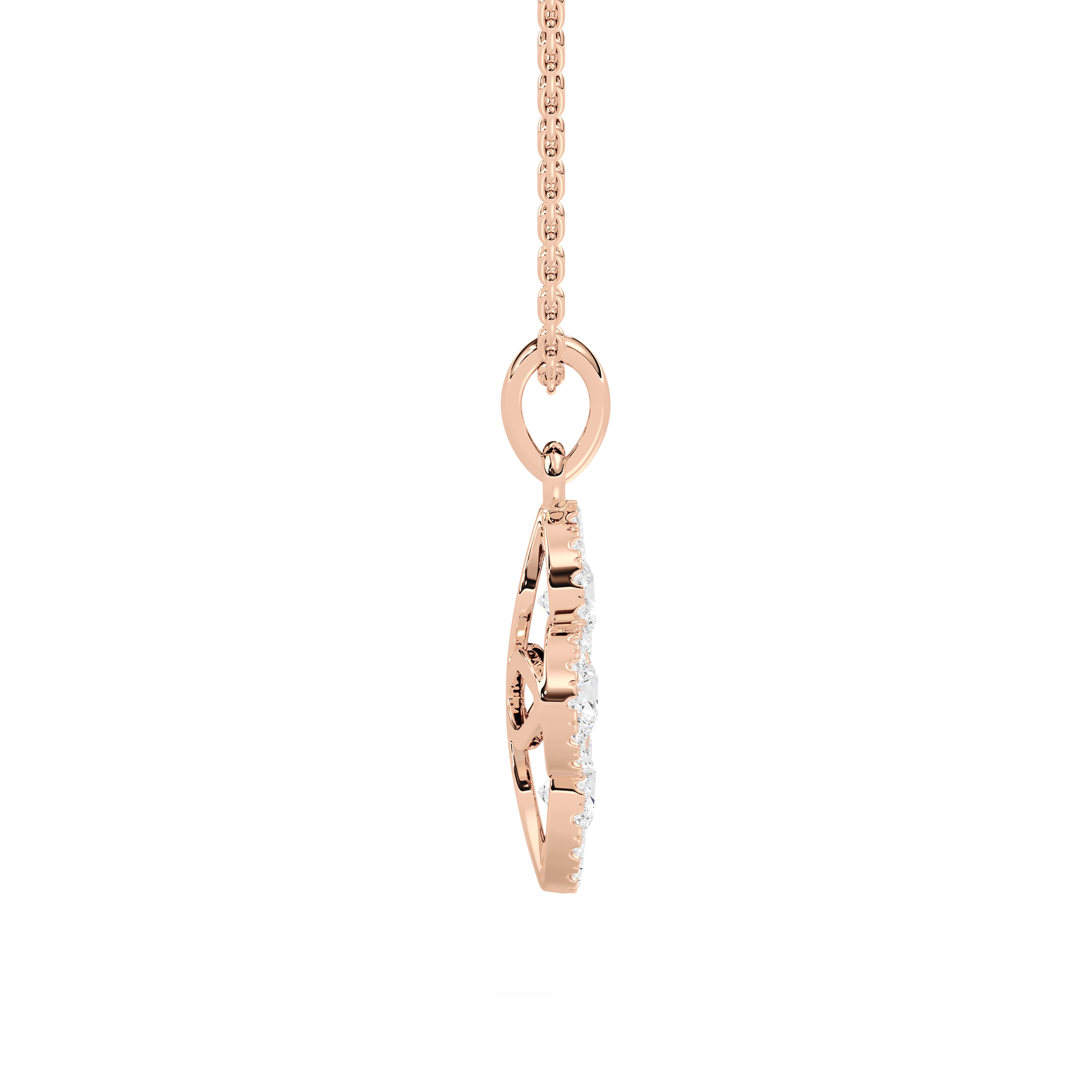 Round Diamond Magnolia Fashion Pendant