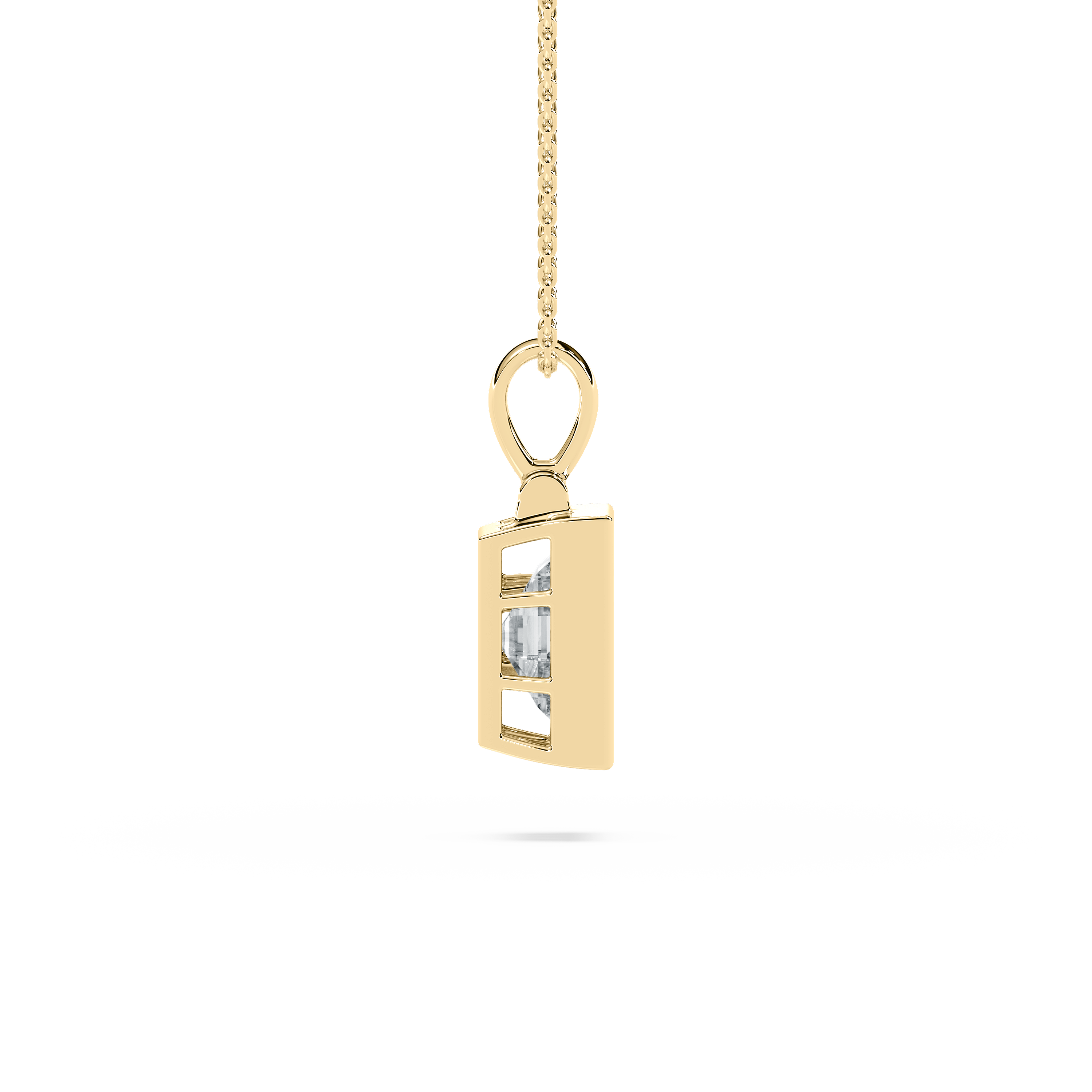 E Letter Diamond Delyth Alphabet Solitaire Pendant 
