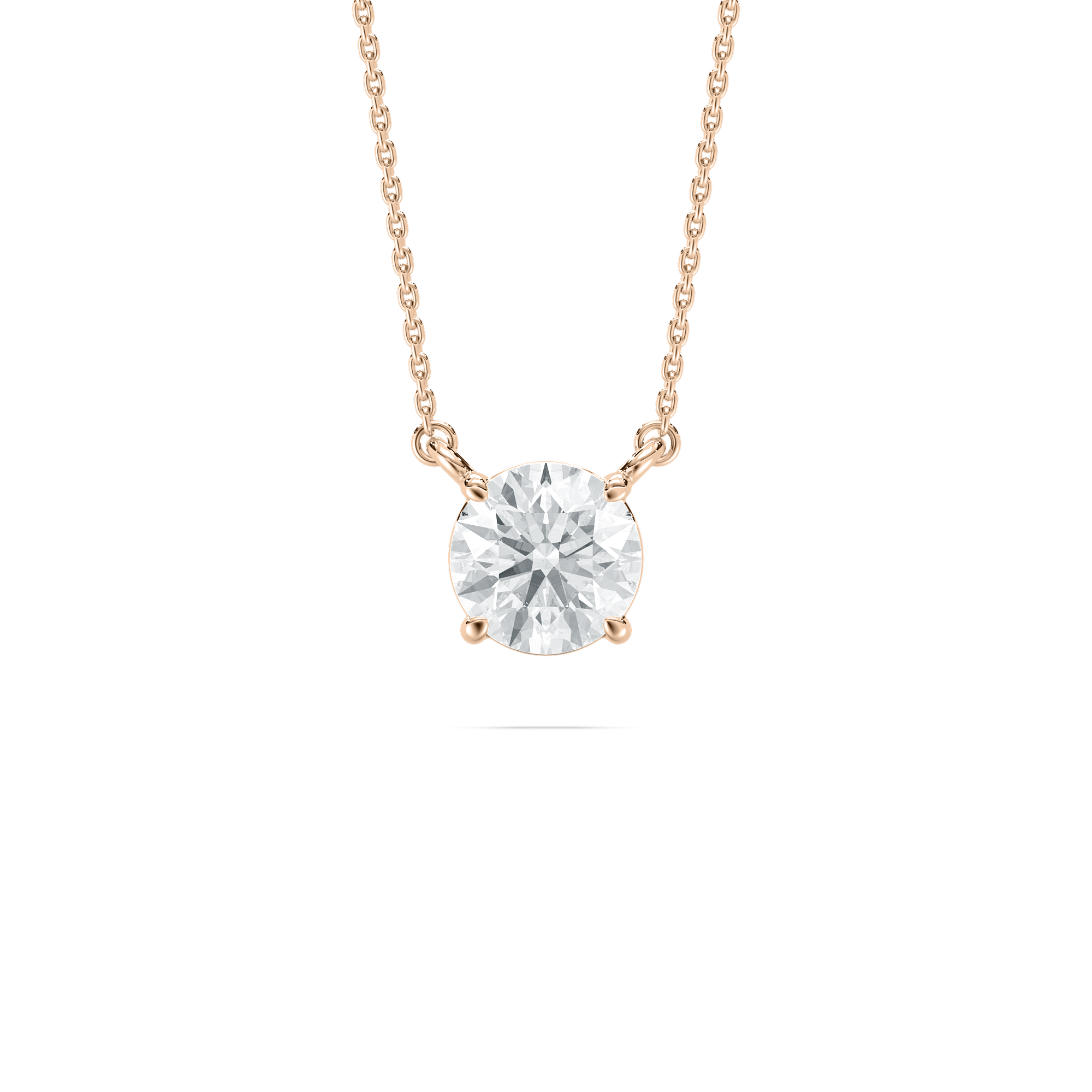  1 Carat Round Evergreen Four Prong Pendant