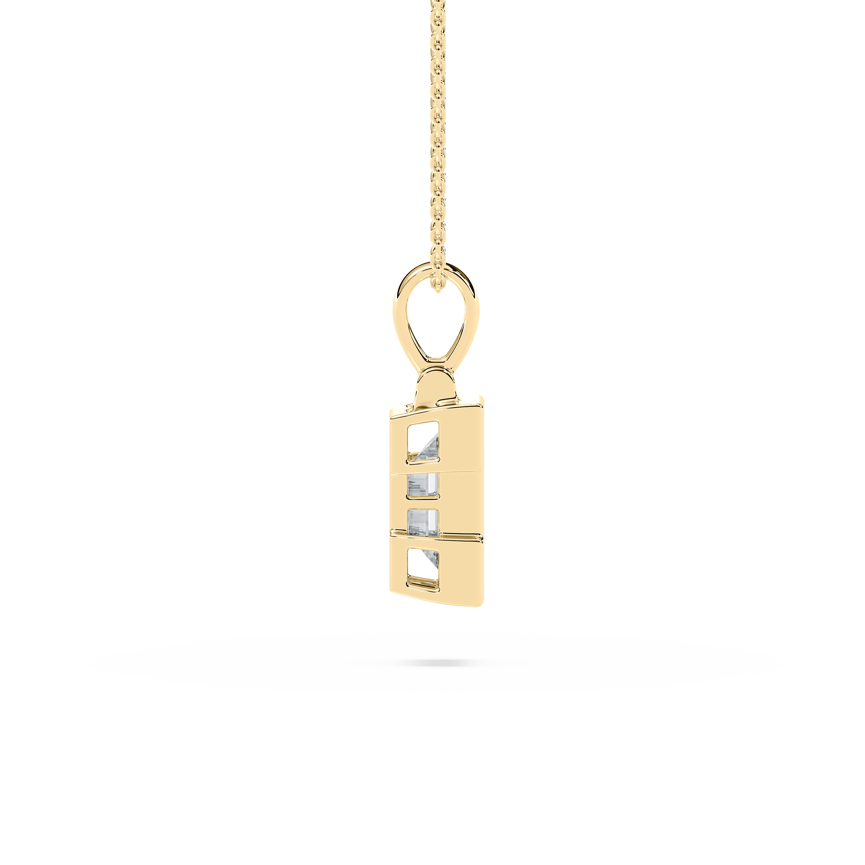 I Letter Diamond Nebulaic Alphabet Solitaire Pendant 