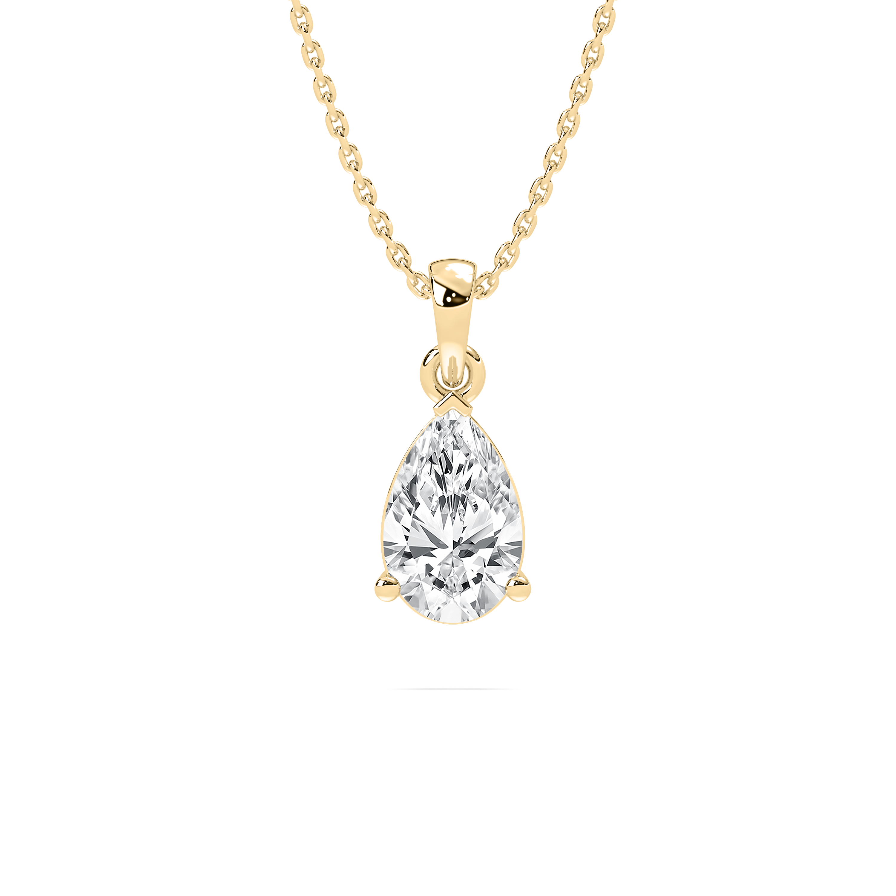 1 Carat Pear Diamond Folium Solitaire Pendant 