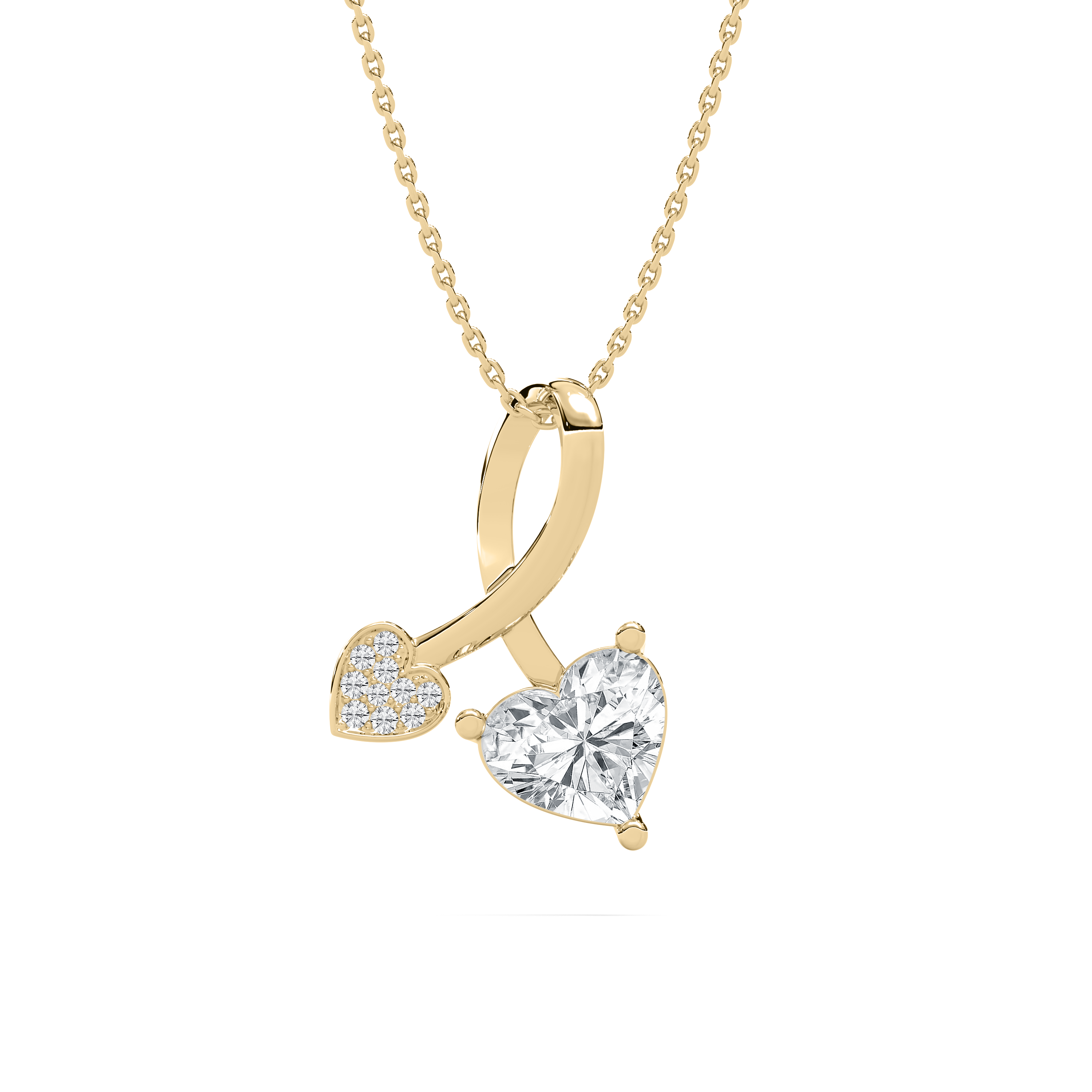 1.50 Carat Heart And Round Diamond Elaine Heart Fashion Pendant
