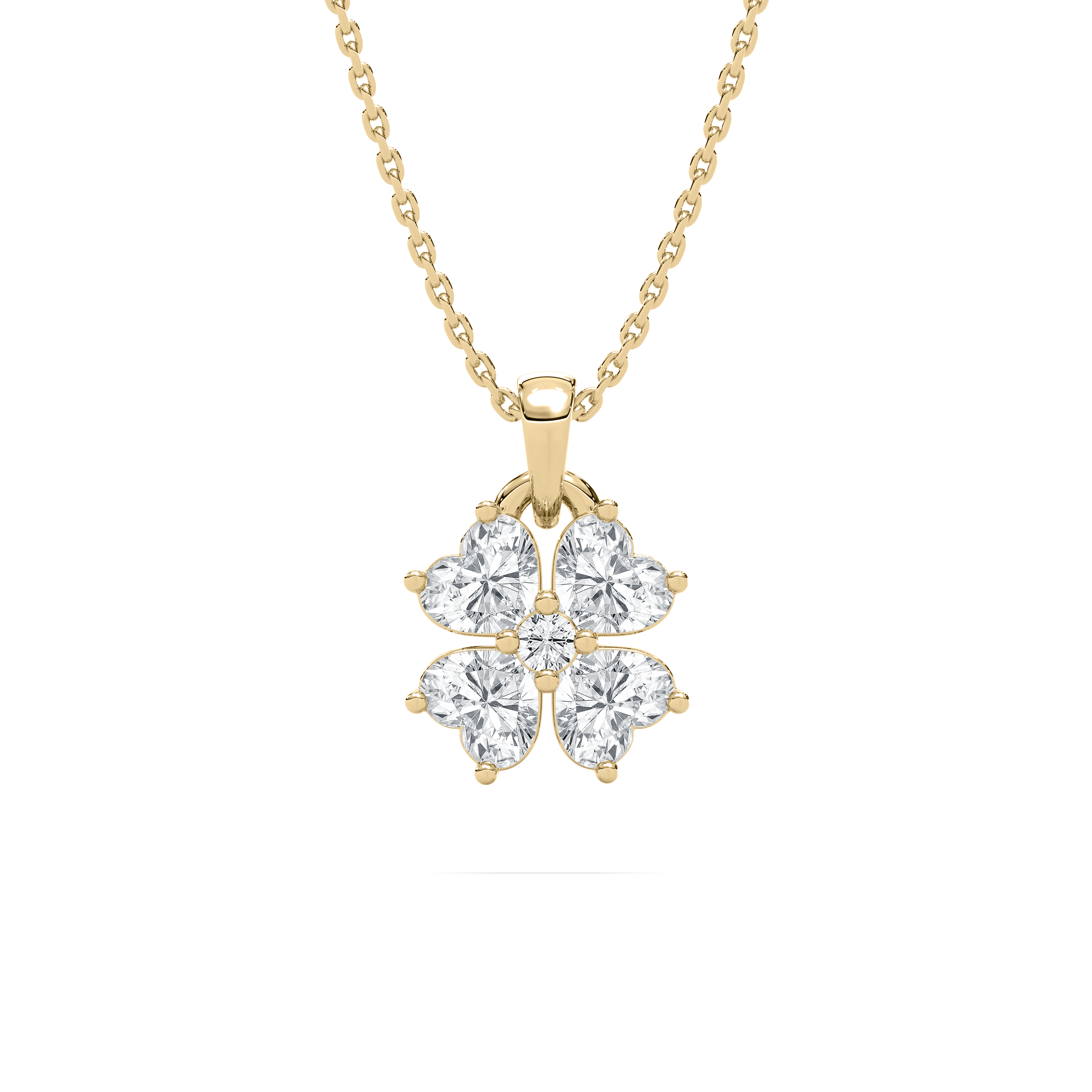 1 Carat Heart And Round Diamond Soika Fashion Pendant