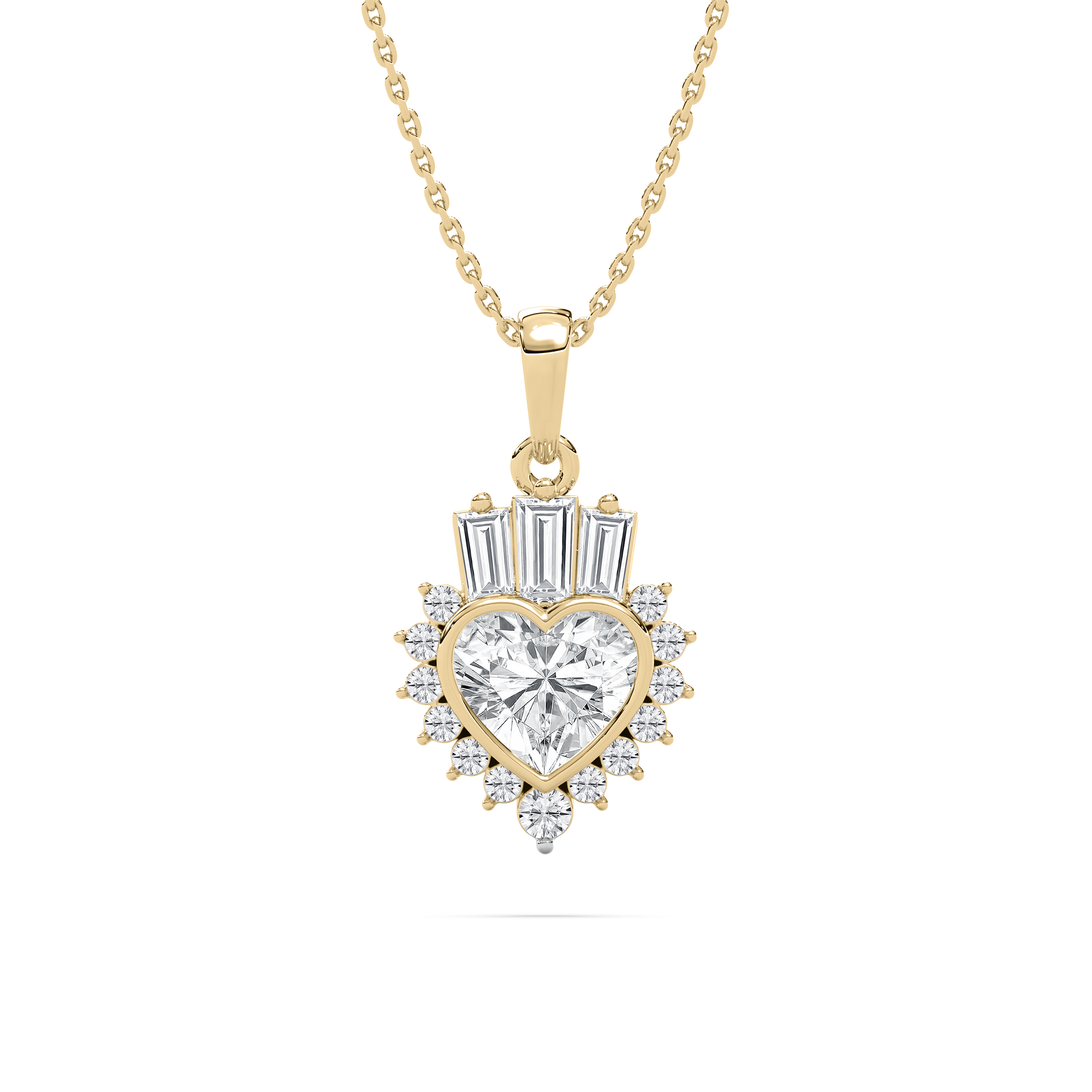 1.50 Carat Multi Shape Diamond Cordial Heart Fashion Pendant