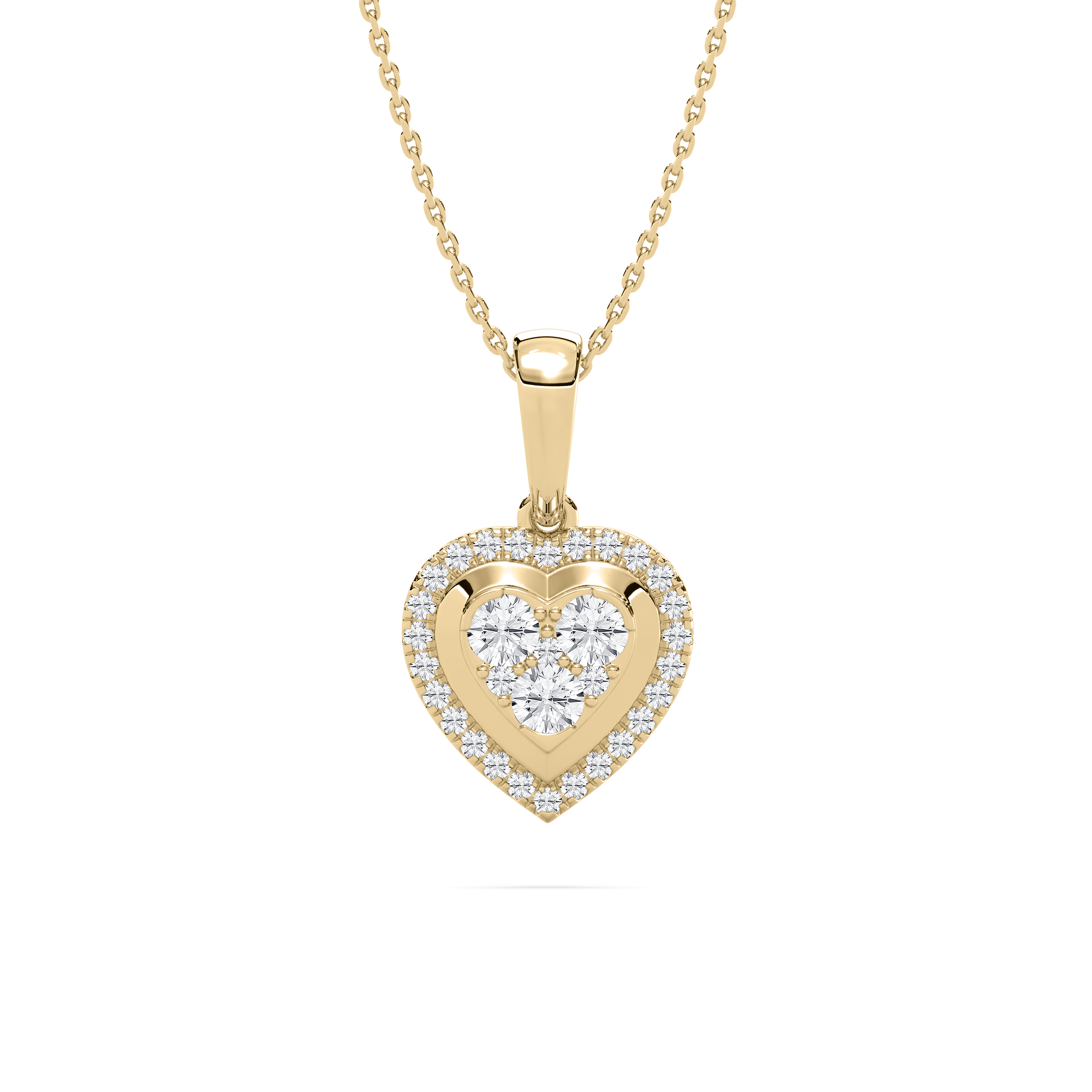 Round Shape Diamond Adina Heart Fashion Pendant 