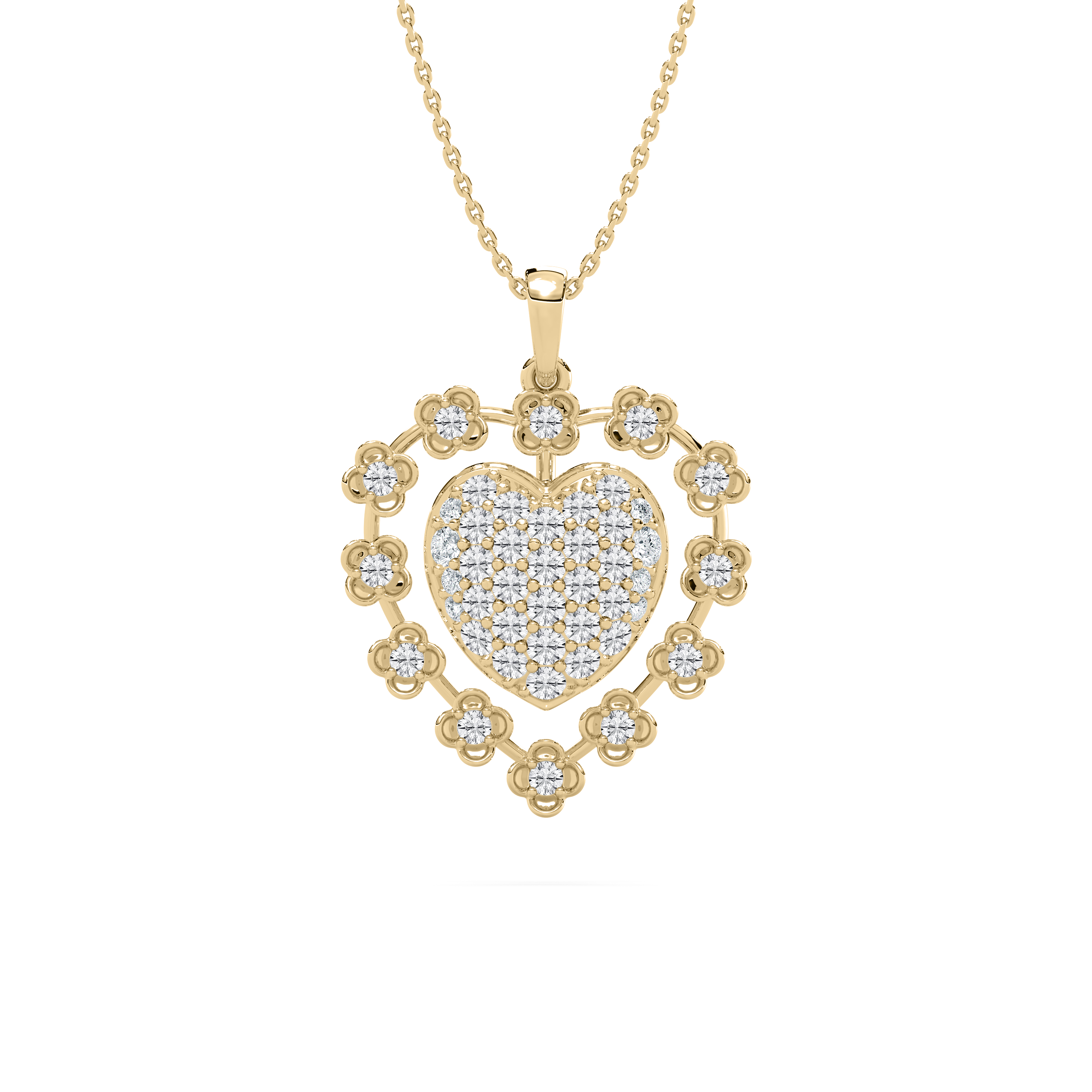 1 Carat Round Diamond Charley Heart Fashion Pendant