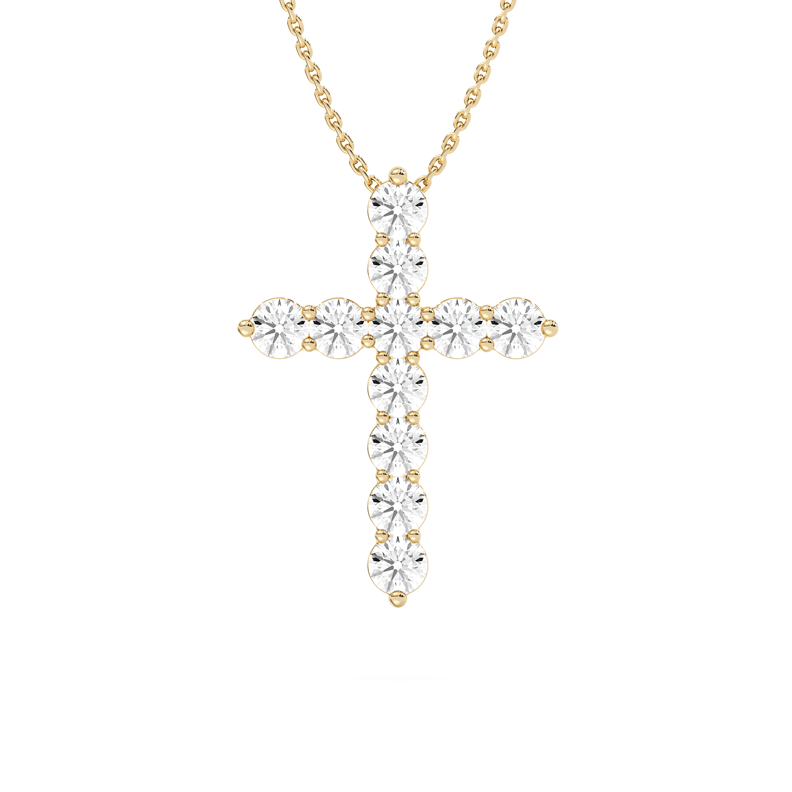 5 Carat Round Diamonds Cross Pendant