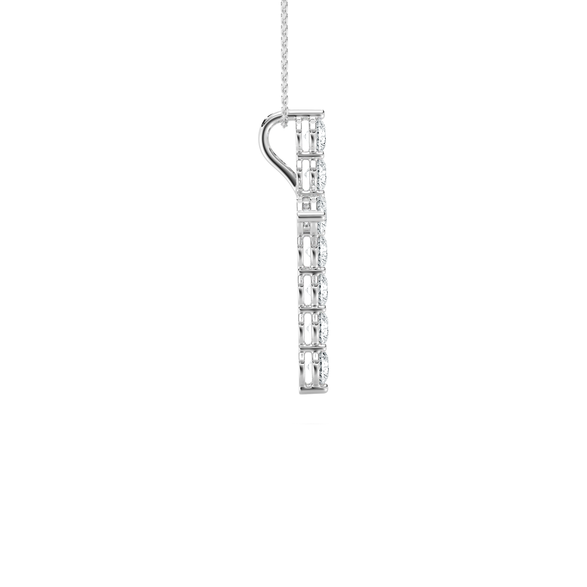5.50 Carat Round Diamond Cross Pendant