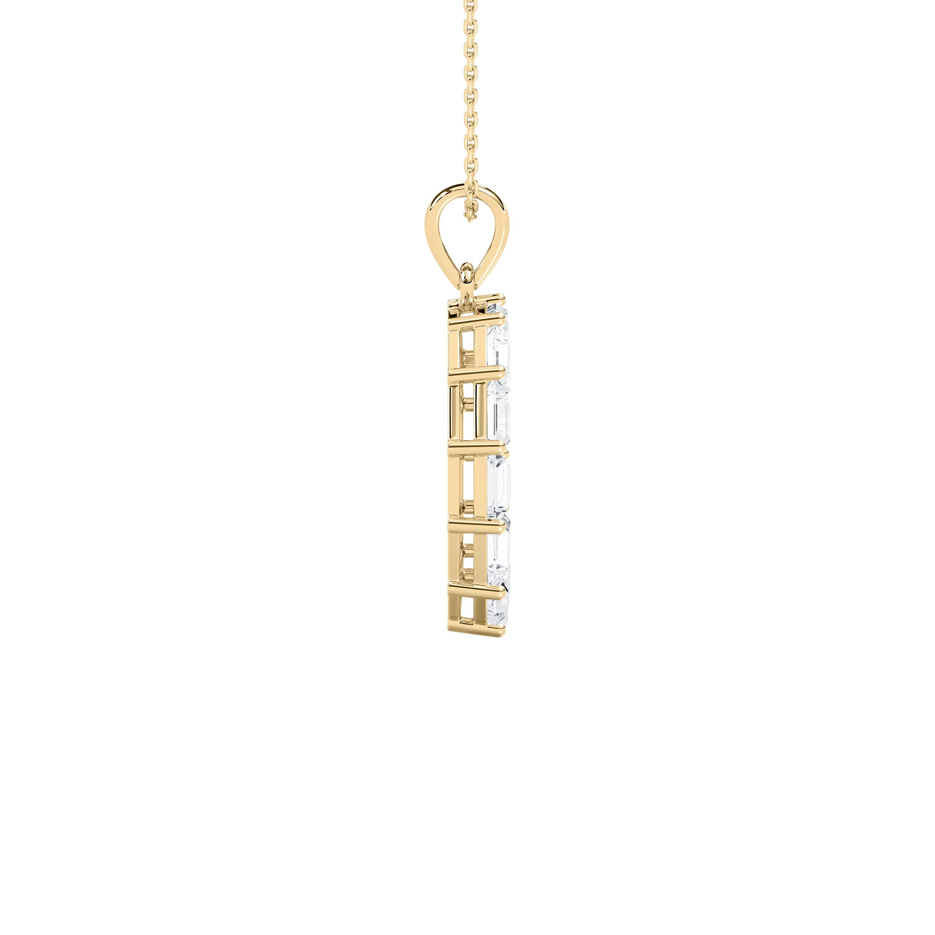 3 Carat Trapezoid Diamond Philomenna Fashion Pendant