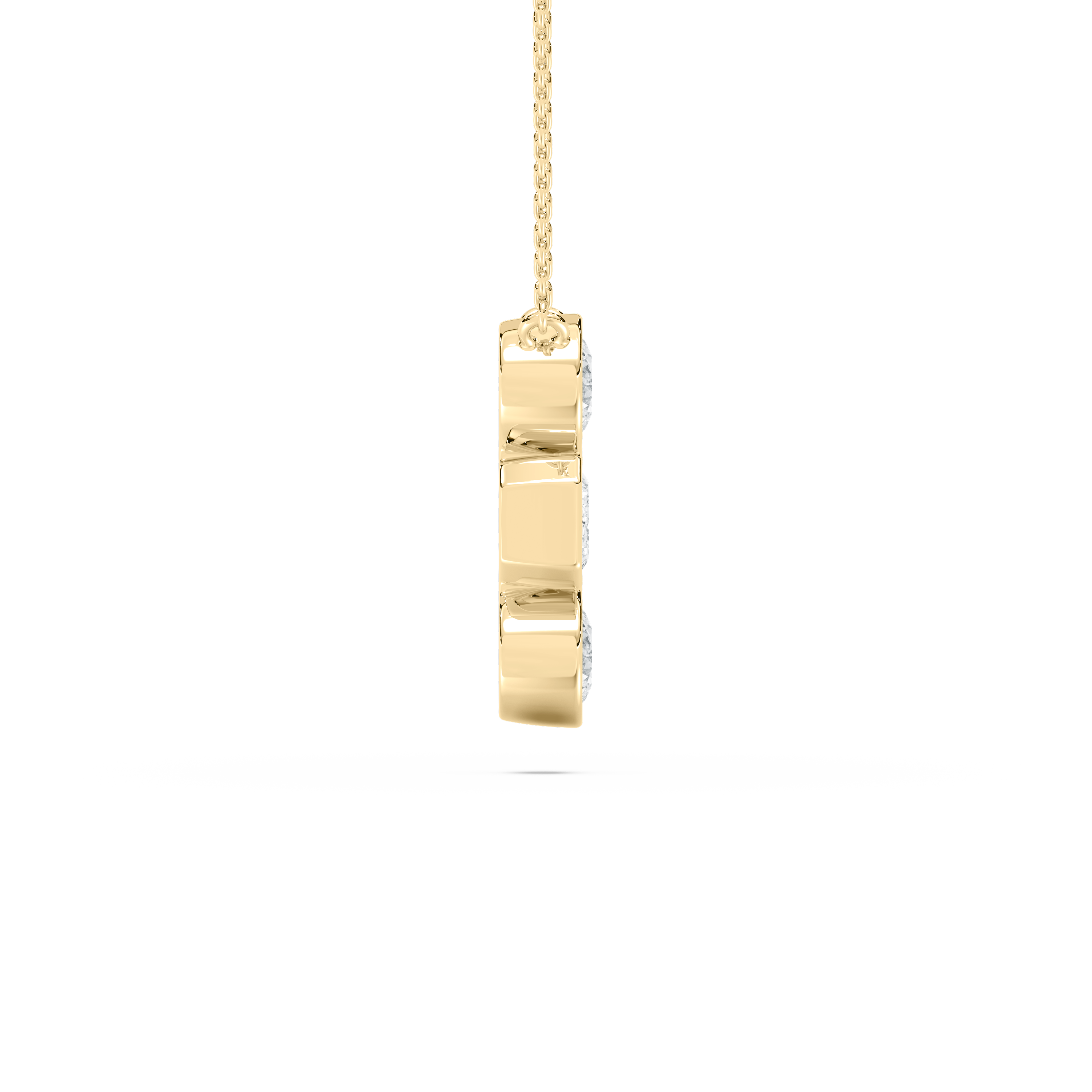 2 Carat Round And Emerald Diamond Svelte Straight Fashion Pendant 