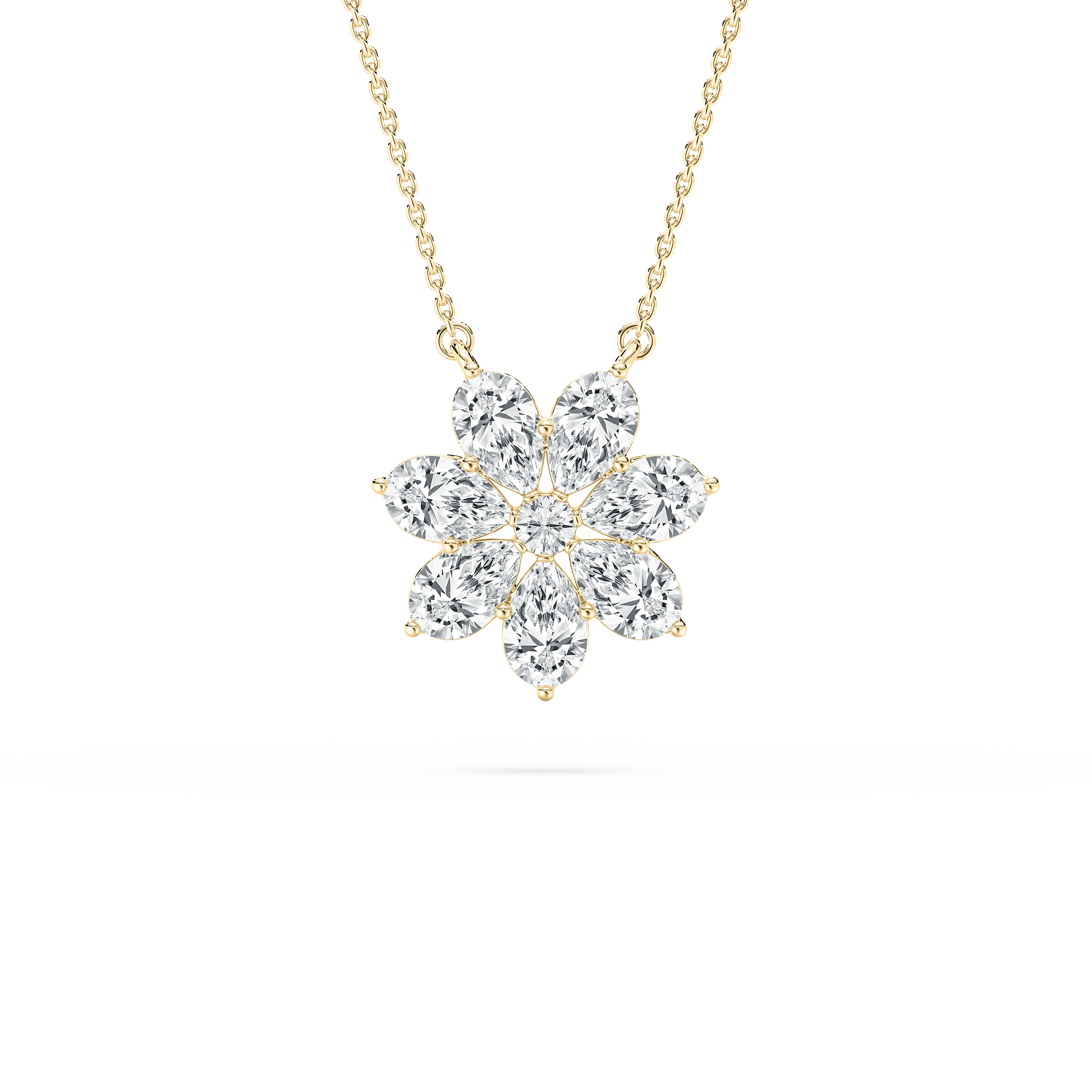 1.80 Carat Pear And Round Diamond Striking Elegance Cluster Pendant 
