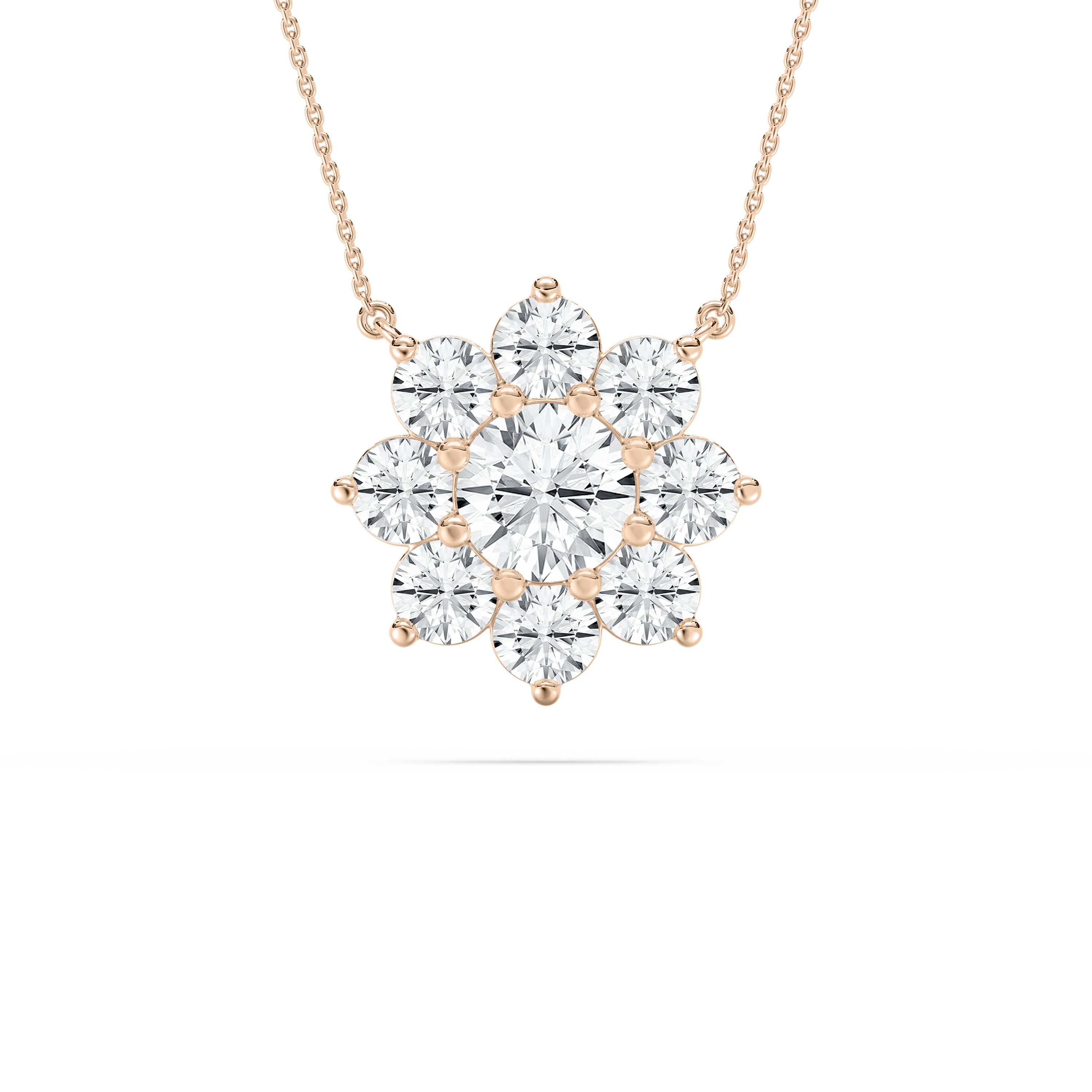 2 Carat Round Diamond Miano Cluster Pendant