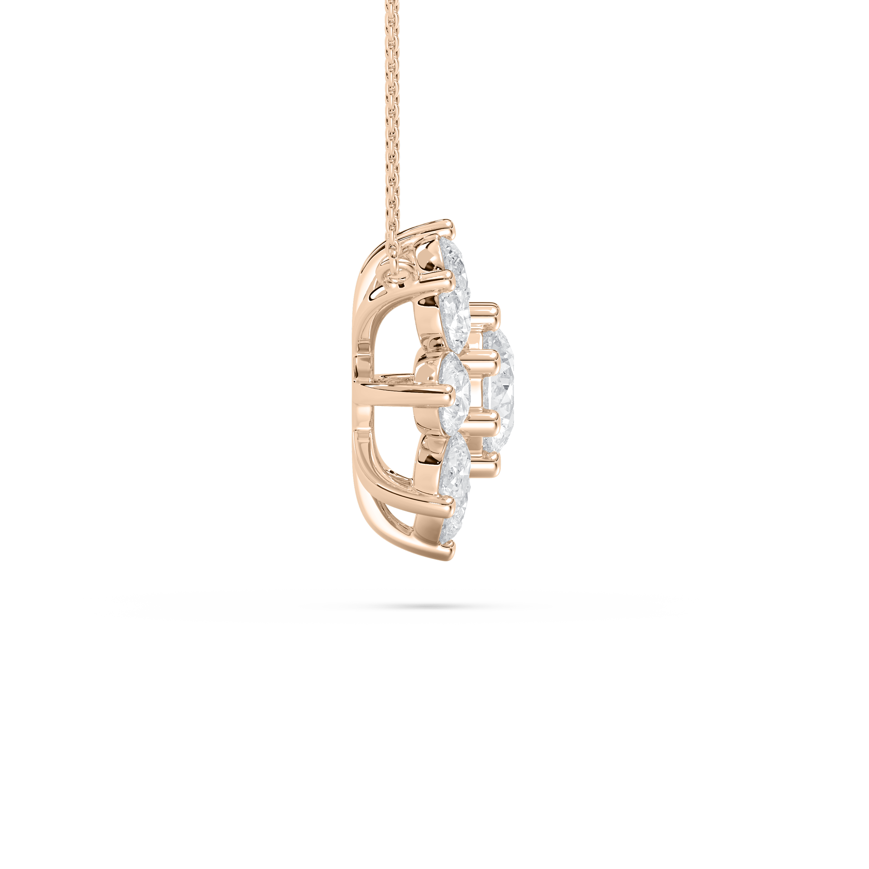 2 Carat Round Diamond Miano Cluster Pendant