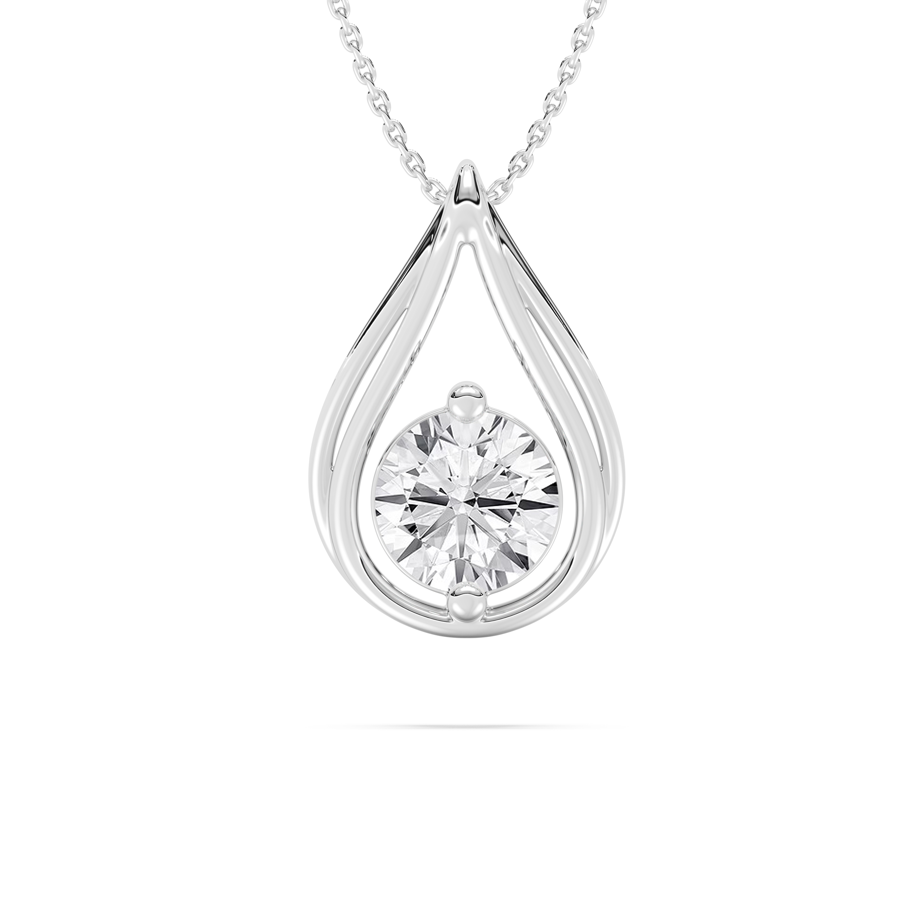 2 Carat Round Diamond Dainty Solitaire Pendant